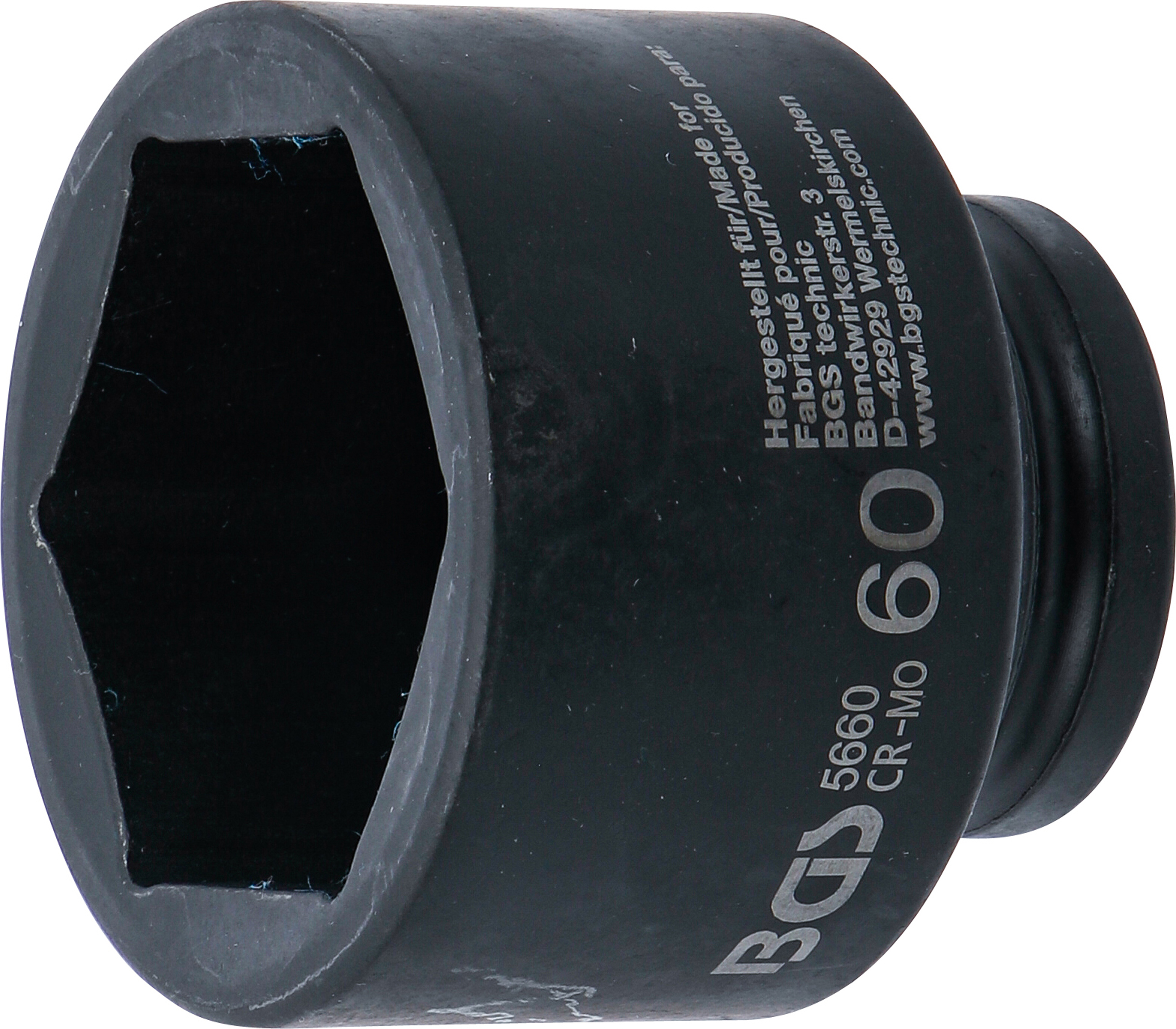 BGS Kraft-Steckschlüssel-Einsatz Sechskant | Antrieb Innenvierkant 20 mm (3/4") | SW 60 mm