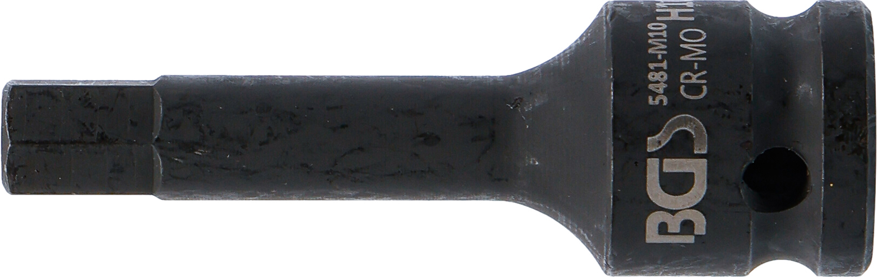 BGS Kraft-Bit-Einsatz | Länge 75 mm | Antrieb Innenvierkant 12,5 mm (1/2") | Innensechskant 10 mm