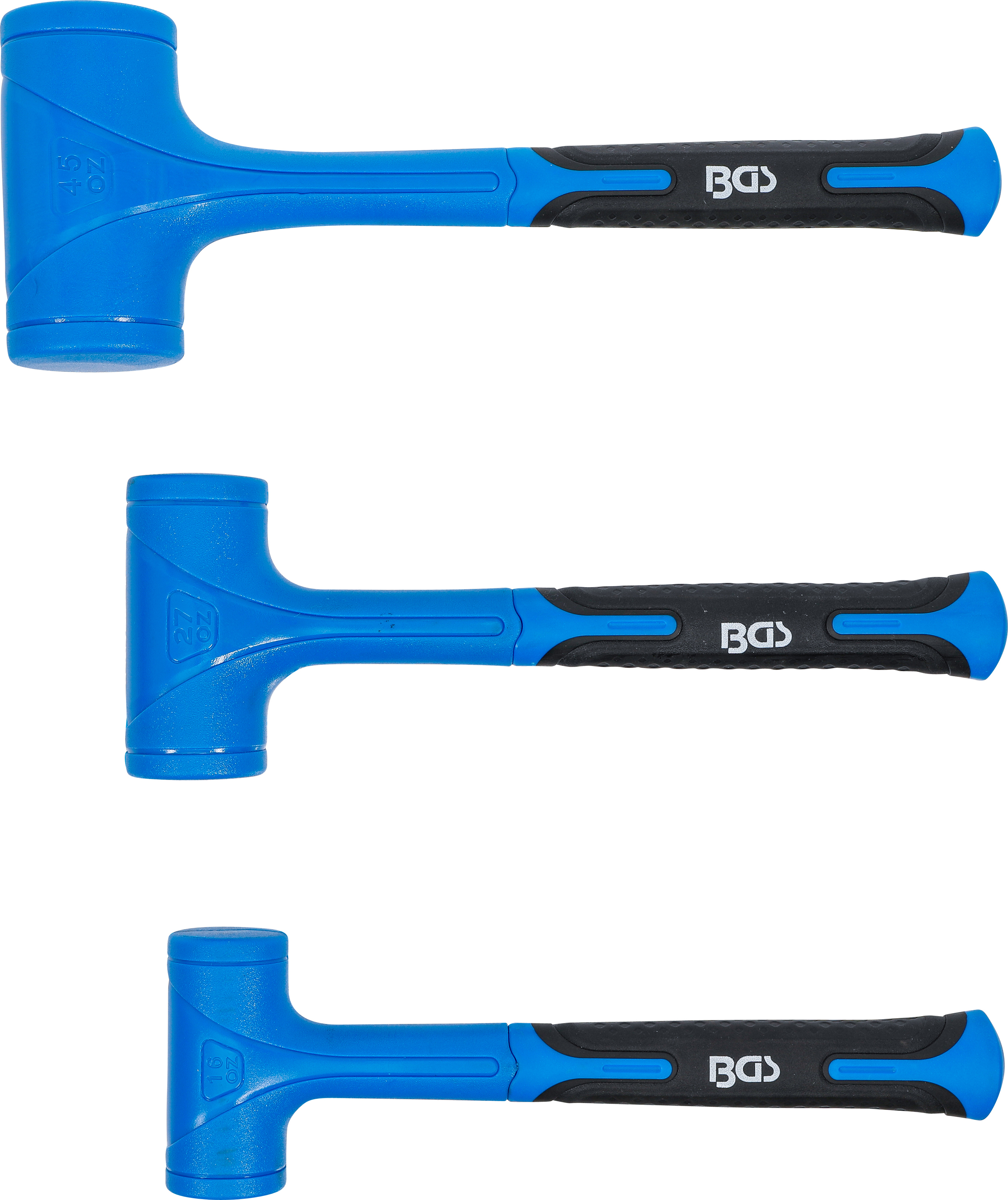 BGS Schonhammer-Satz | rückschlagfrei | Ø 47 / 55 / 65 mm | 450 / 765 / 1275 g | 3-tlg.