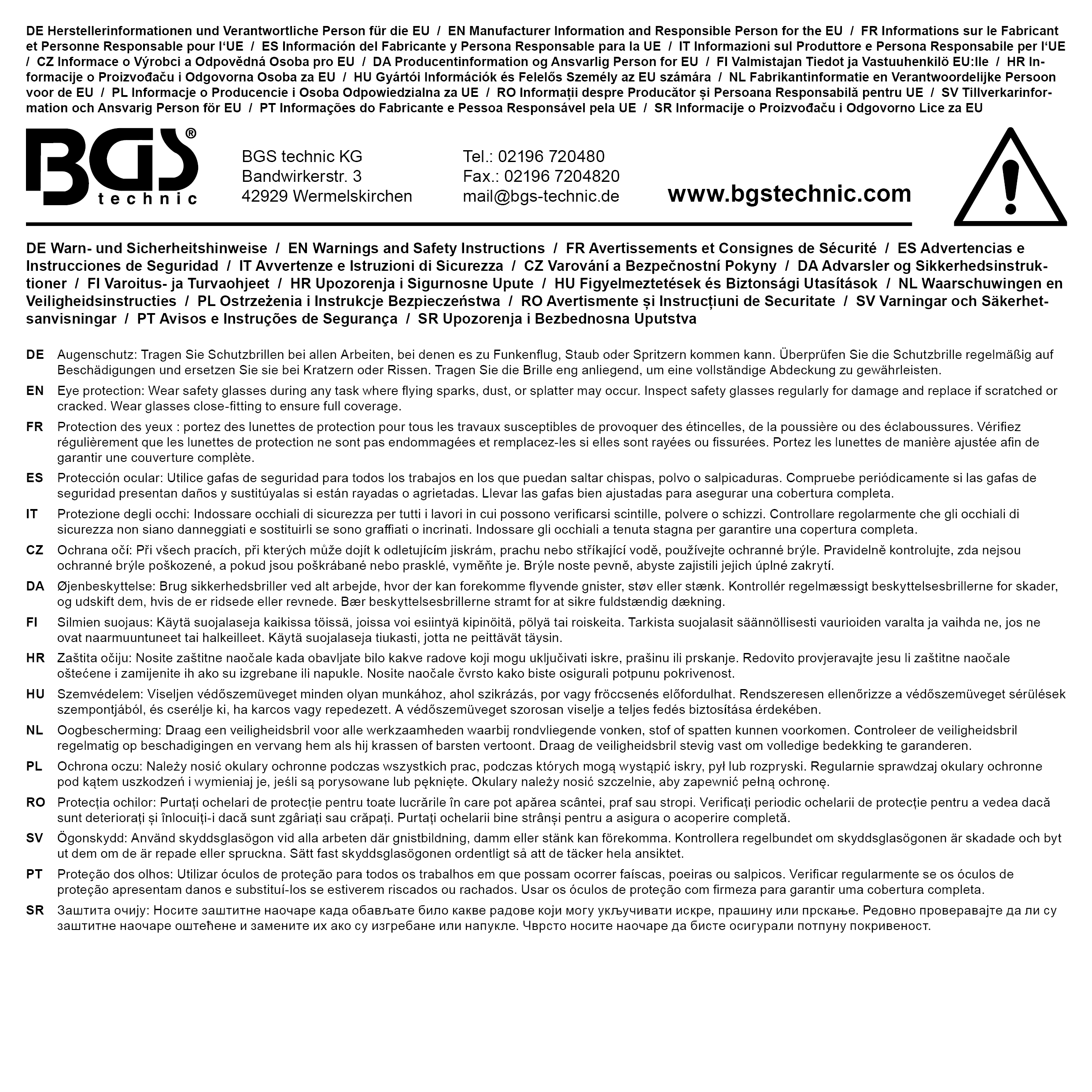 BGS Ersatzscheibe für Art. 3516
