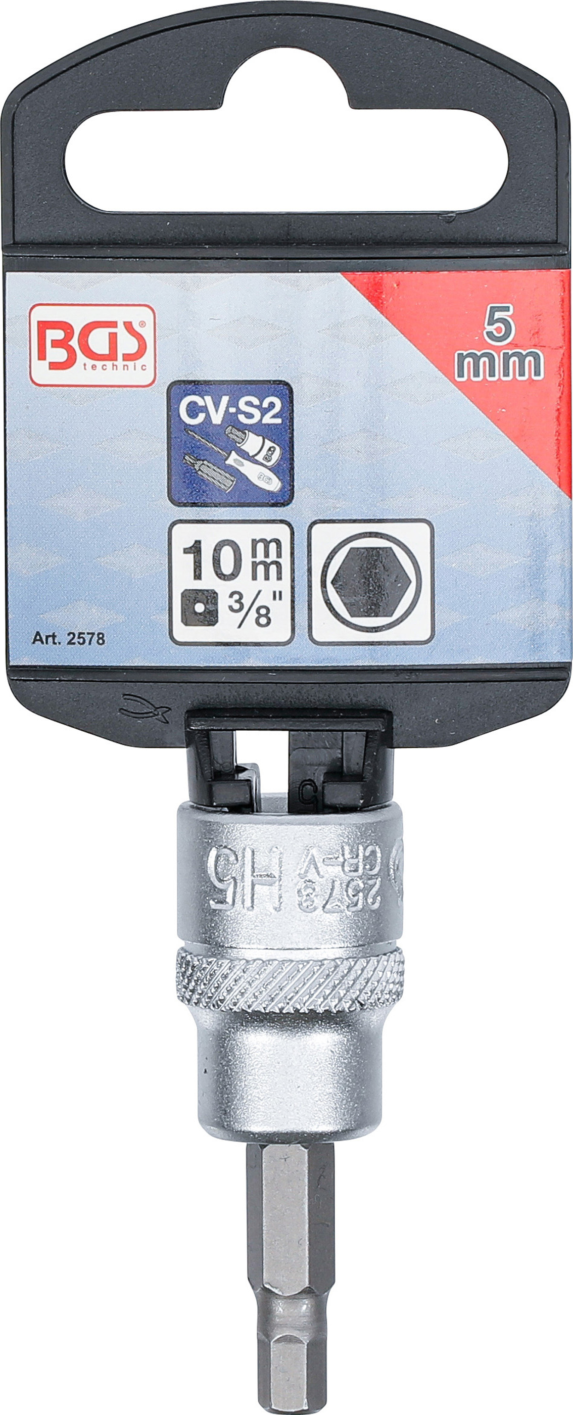 BGS Bit-Einsatz | Antrieb Innenvierkant 10 mm (3/8") | Innensechskant 5 mm
