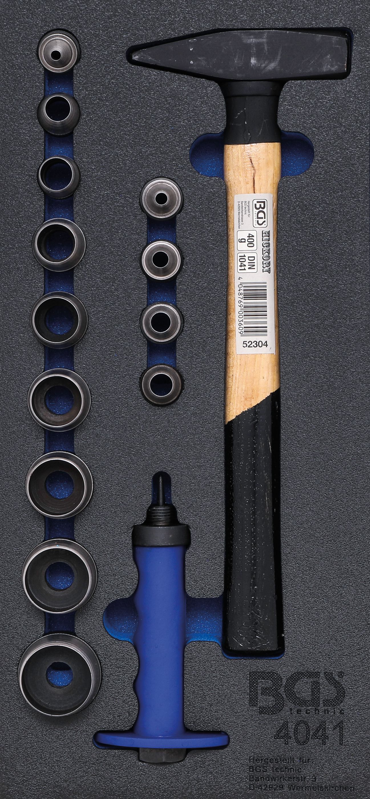 BGS Werkstattwageneinlage 1/3: Locheisen-Satz, Hammer | 15-tlg.