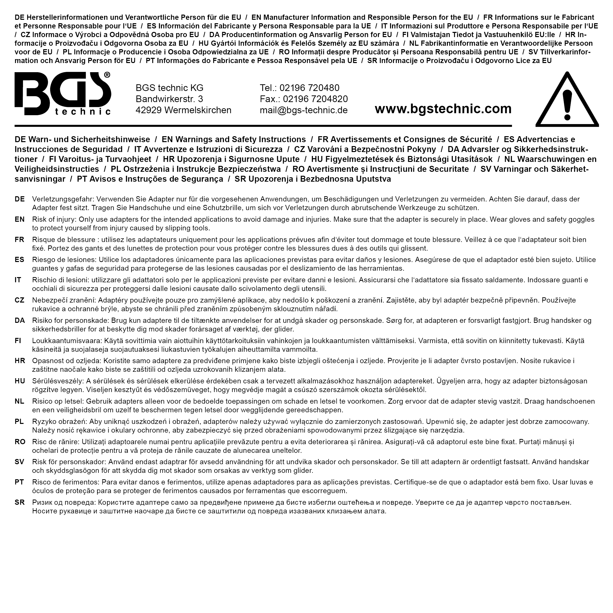 BGS Adapter für Bohrmaschinen | Antrieb Außensechskant 6,3 mm (1/4") / Abtrieb Außenvierkant 12,5 mm (1/2")