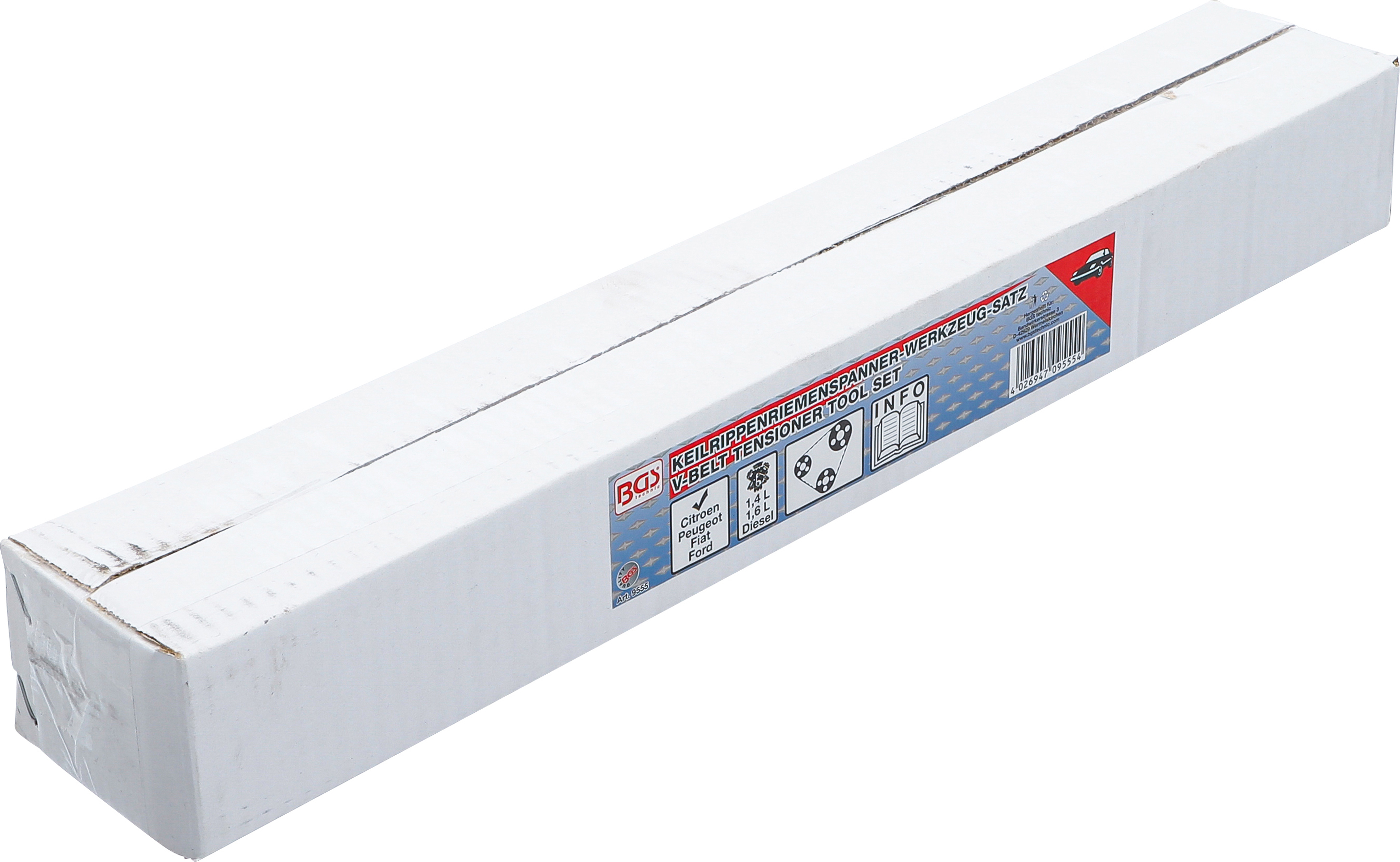 BGS Keilrippenriemenspanner-Werkzeug-Satz | für Citroen, Peugeot, Fiat, Ford 1.4L & 1.6L Diesel