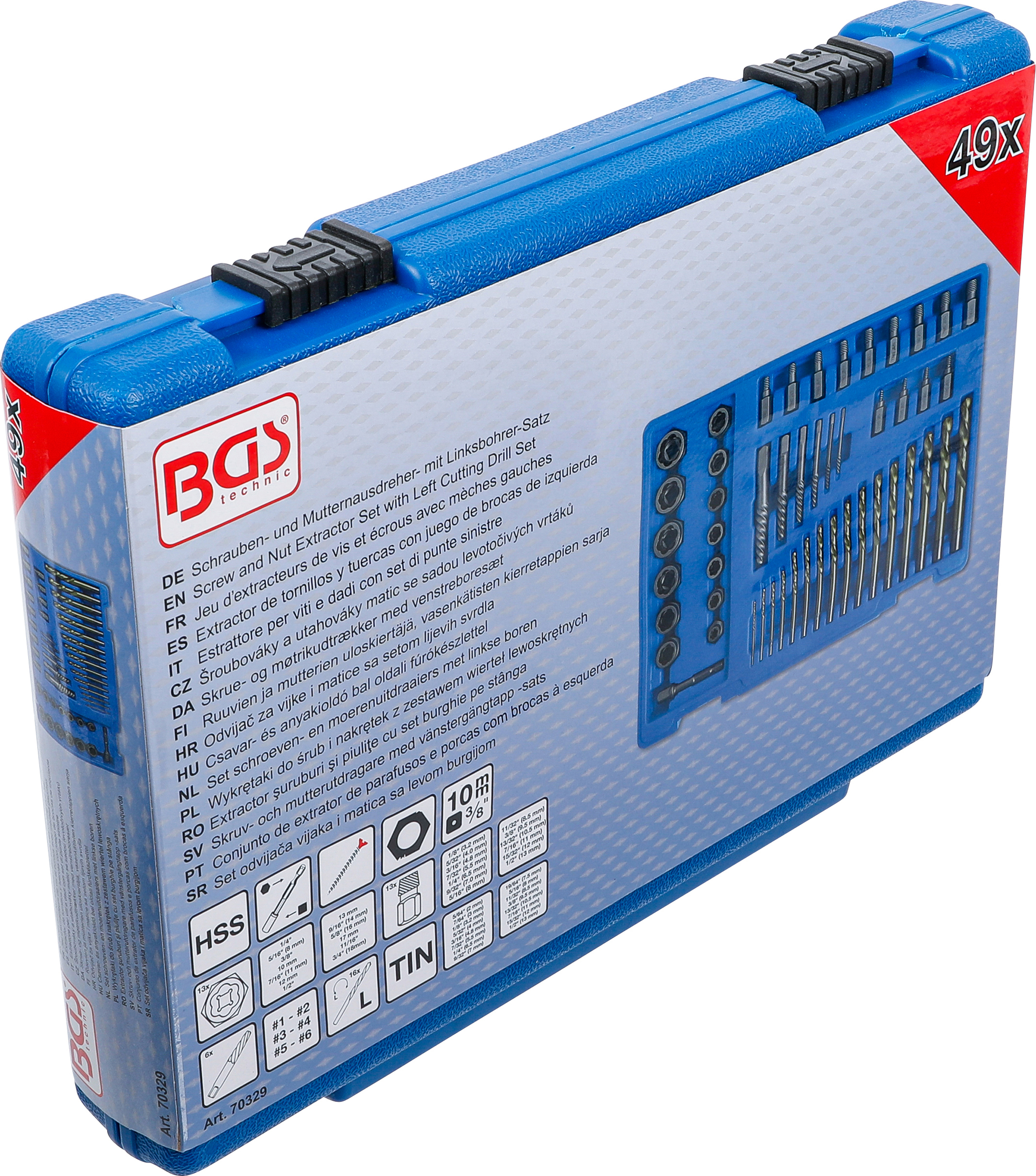 BGS Schrauben- und Mutternausdreher- mit Linksbohrer-Satz | 2 - 18 mm | 49-tlg.