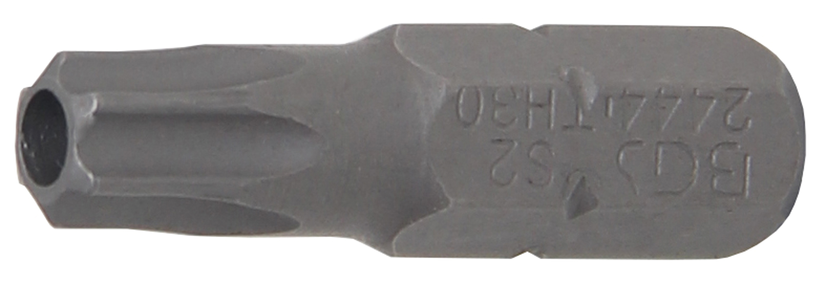 BGS Bit | Länge 25 mm | Antrieb Außensechskant 6,3 mm (1/4") | T-Profil (für Torx) mit Bohrung T30