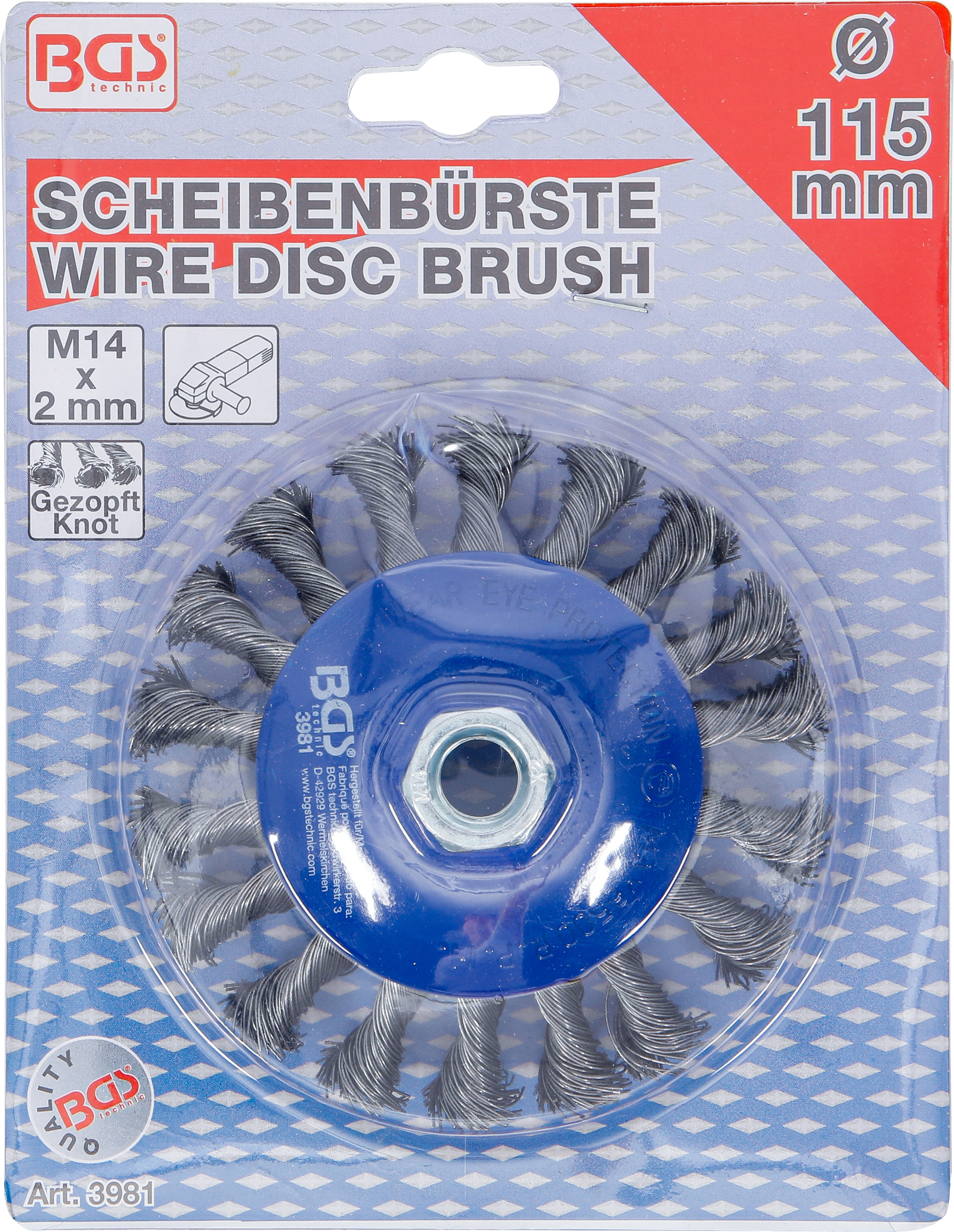 BGS Scheibenbürste | Aufnahme M14 x 2,0 | Ø 115 mm