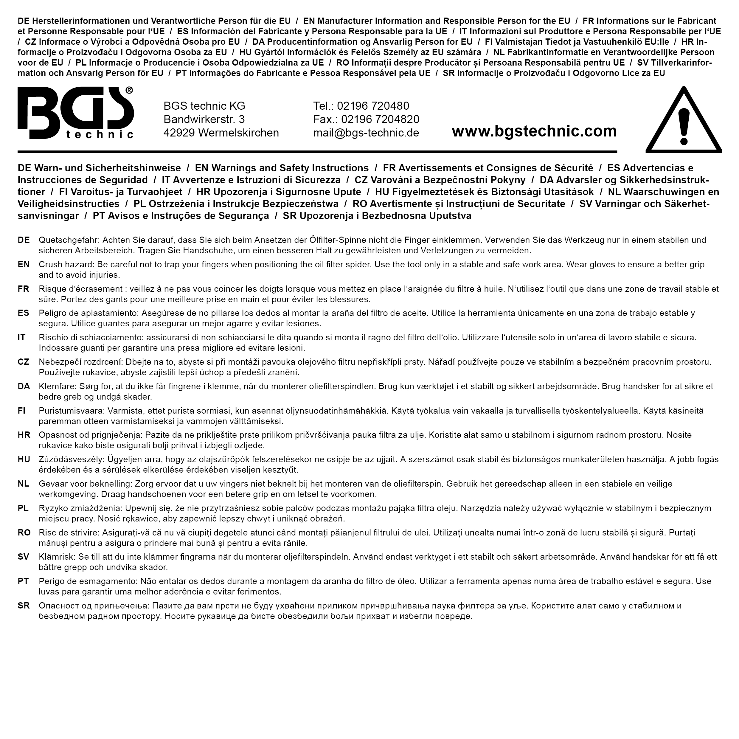 BGS Universal-Ölfilterschlüssel | Antrieb Innenvierkant 12,5 mm (1/2") | Ø 80 - 98 mm