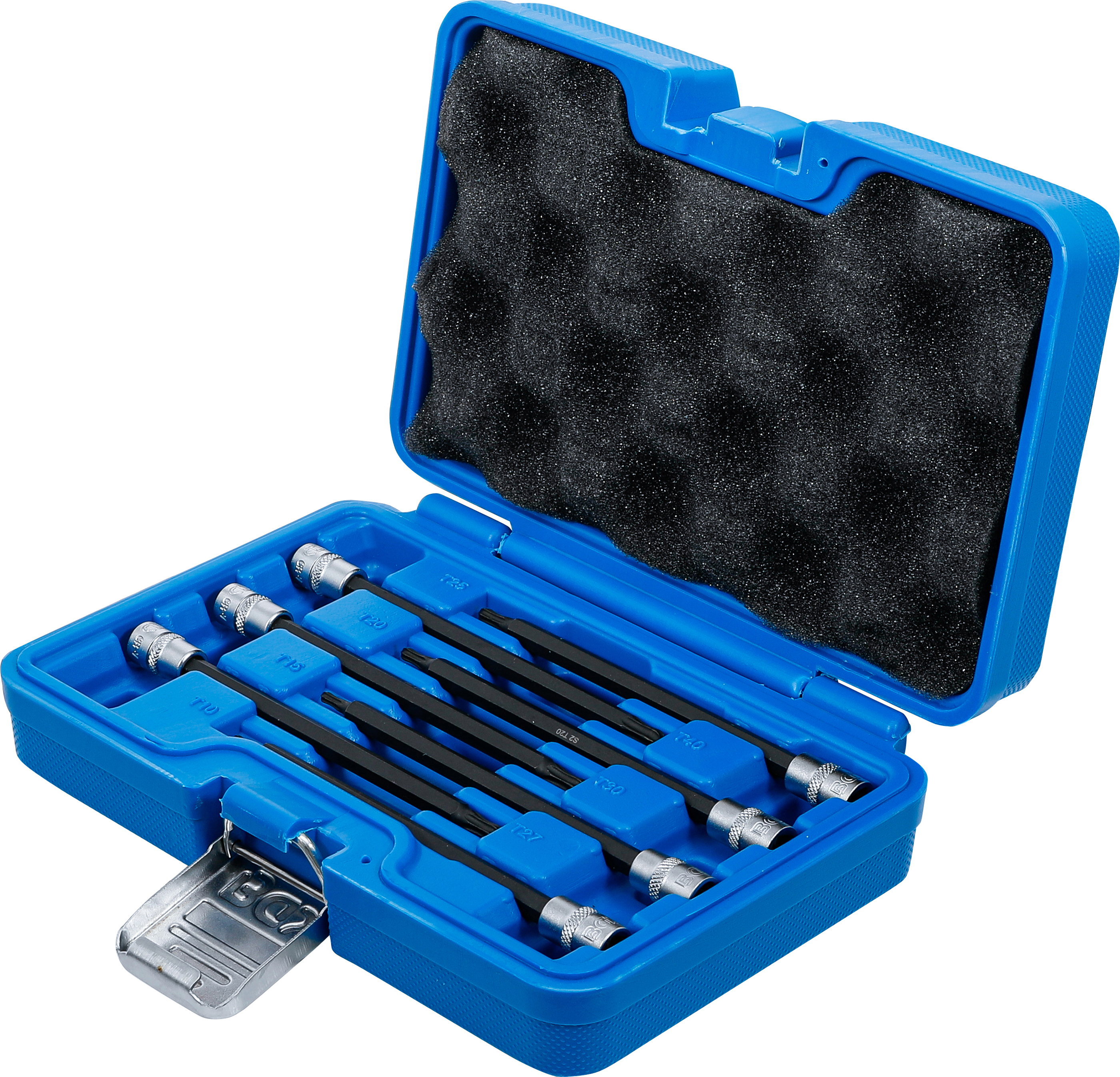 BGS Bit-Einsatz-Sortiment | Antrieb Innenvierkant 6,3 mm (1/4") | T-Profil (für Torx) mit Kugelkopf T10 - T40 | 7-tlg.