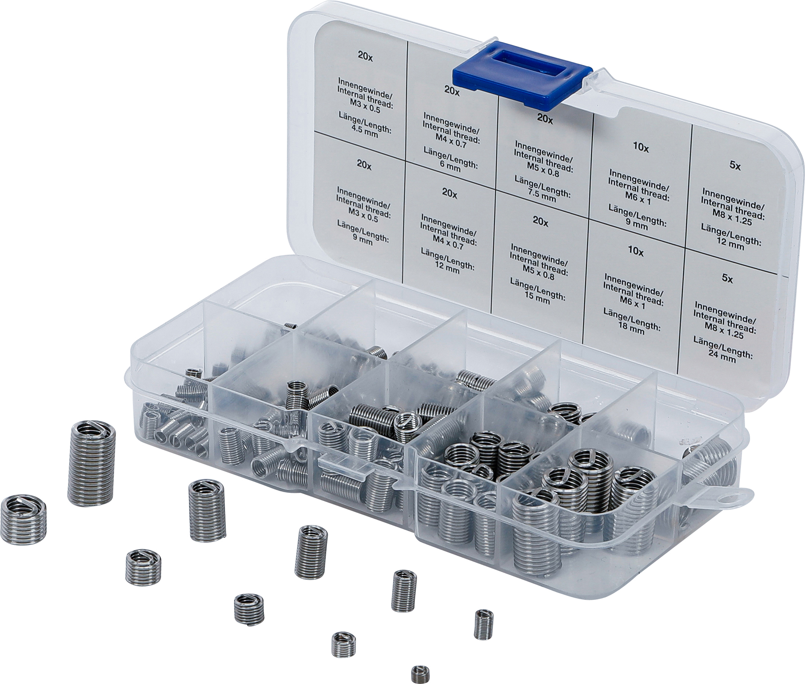 BGS Gewinde-Reparatureinsatz-Sortiment | Edelstahl | 150-tlg.