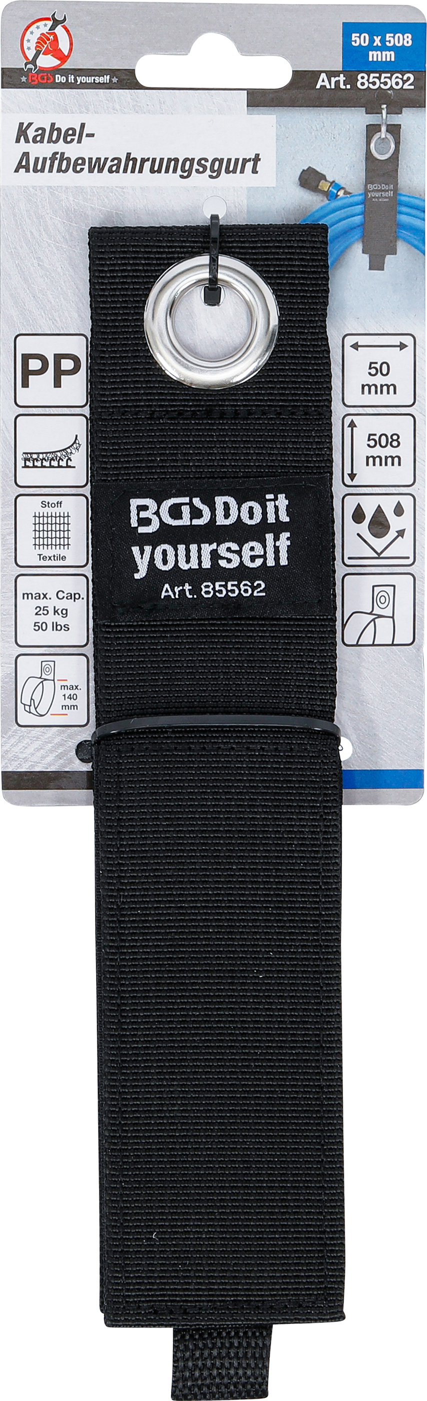 BGS Kabel-Aufbewahrungsgurt | verstellbar | 50 x 508 mm