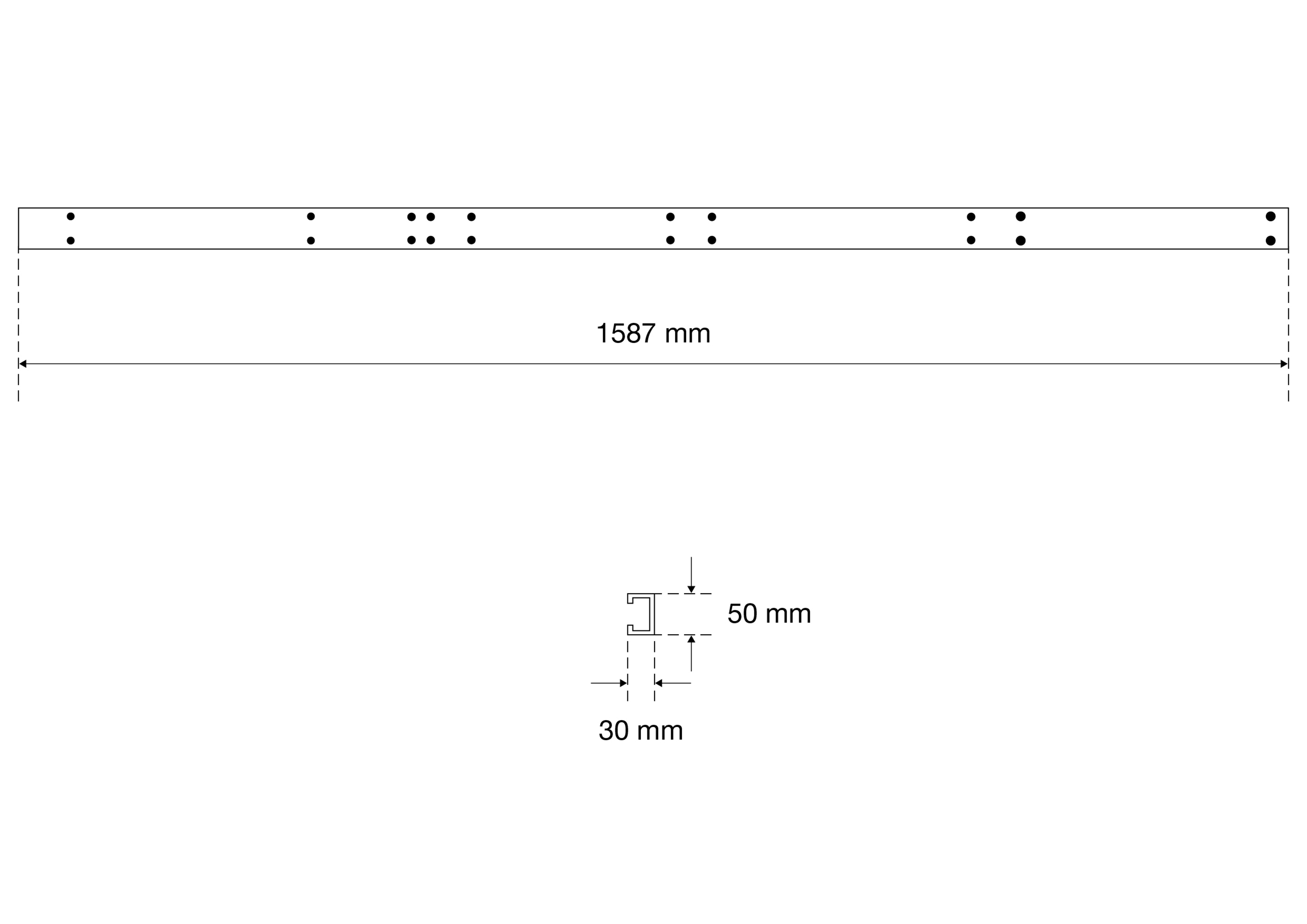 BGS Montagestange | für Hängeschränke und Lochwandplatten