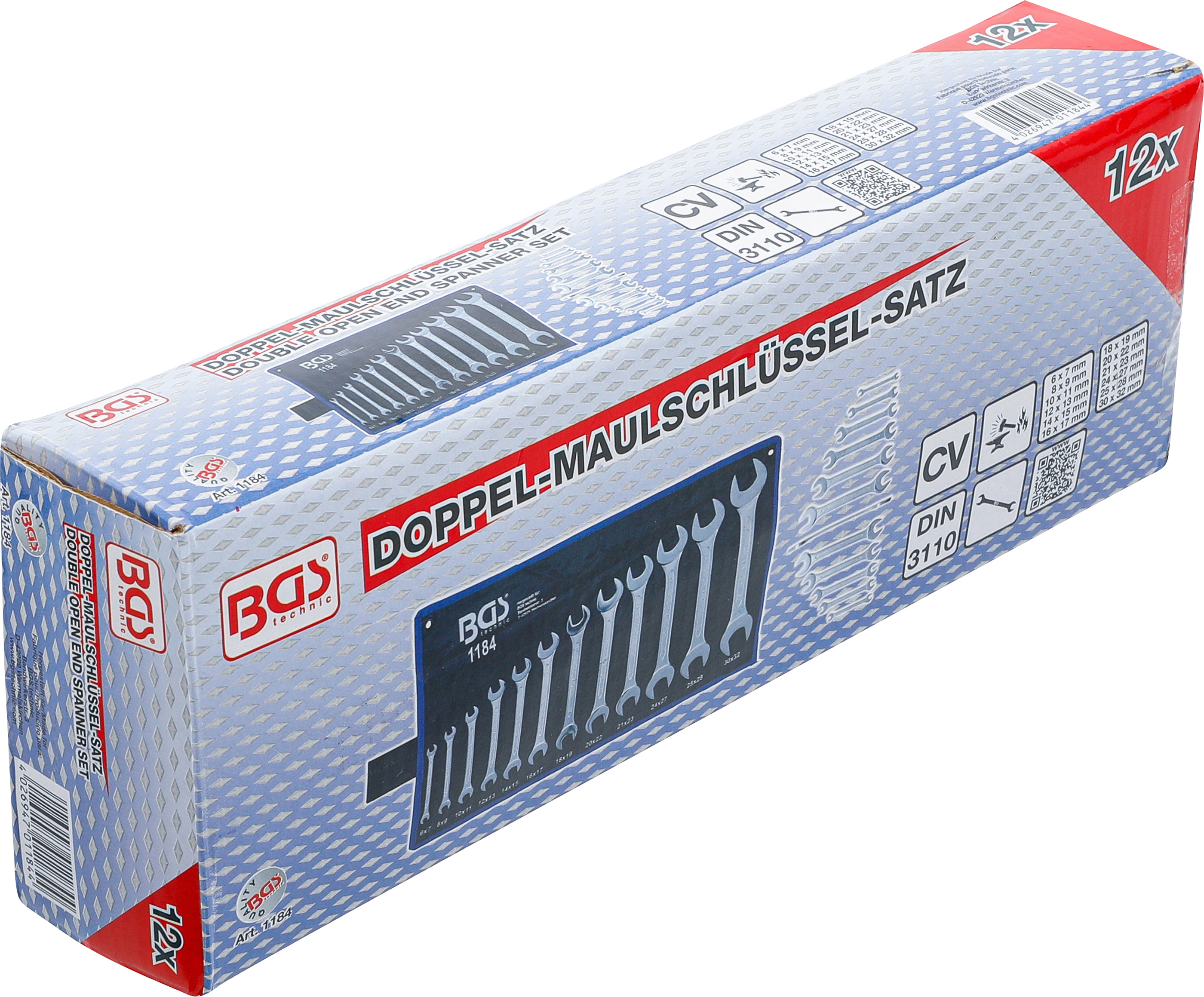 BGS Doppel-Maulschlüssel-Satz | SW 6 x 7 - 30 x 32 mm | 12-tlg.