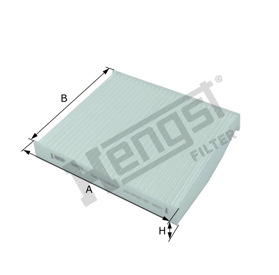 Filter, Innenraumluft “HENGST FILTER 216 mm, 186 mm, 28 mm”