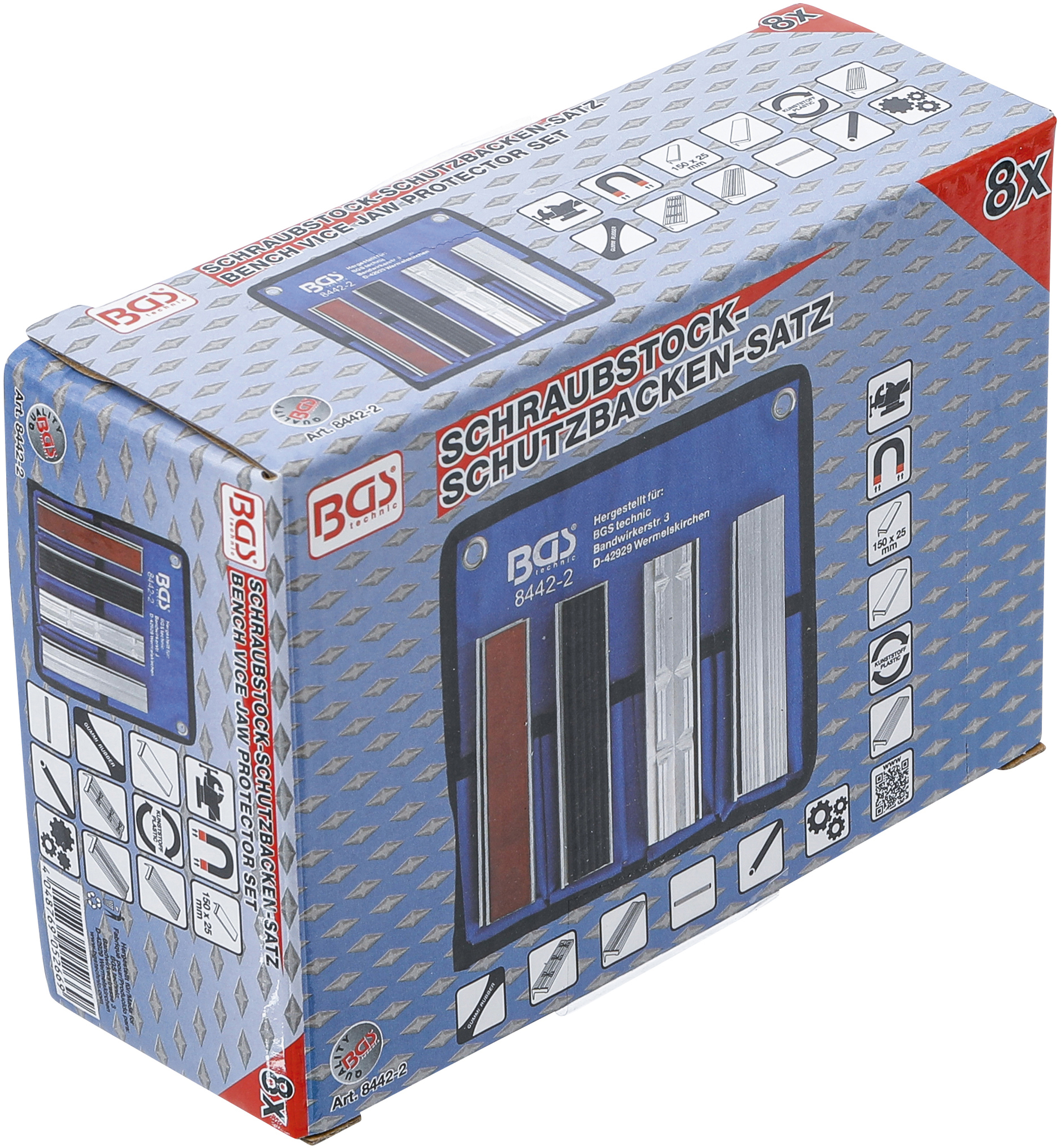 BGS Schraubstock-Schutzbacken-Satz | Aluminium | 150 mm | 8-tlg.