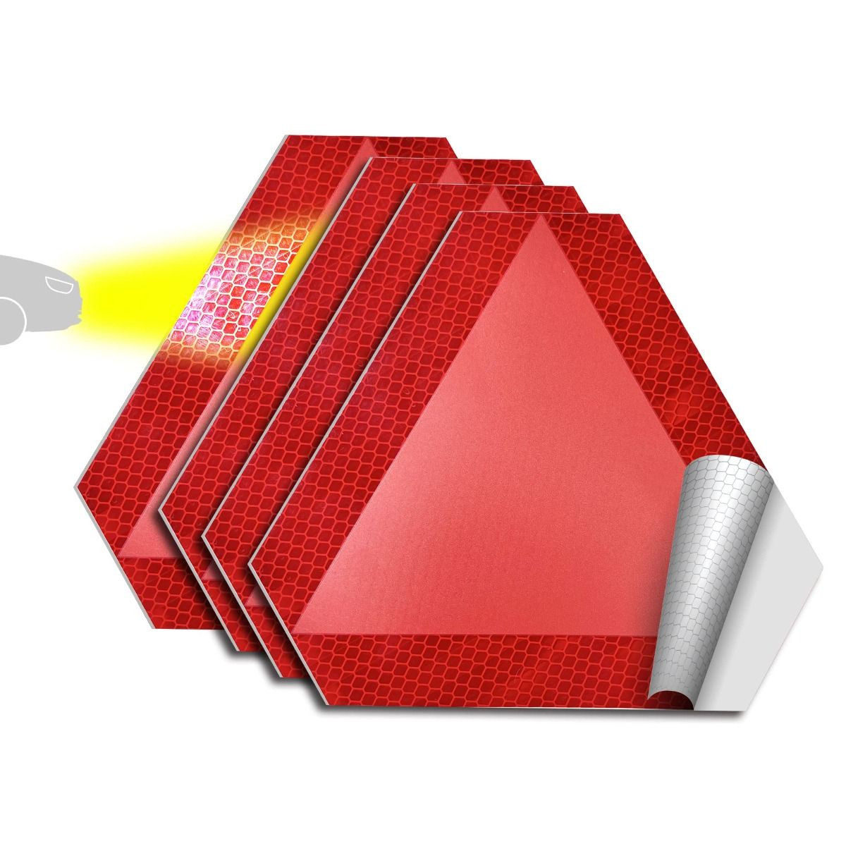 Selbstklebendes Warndreieck Traktor Anhänger 36x42 cm