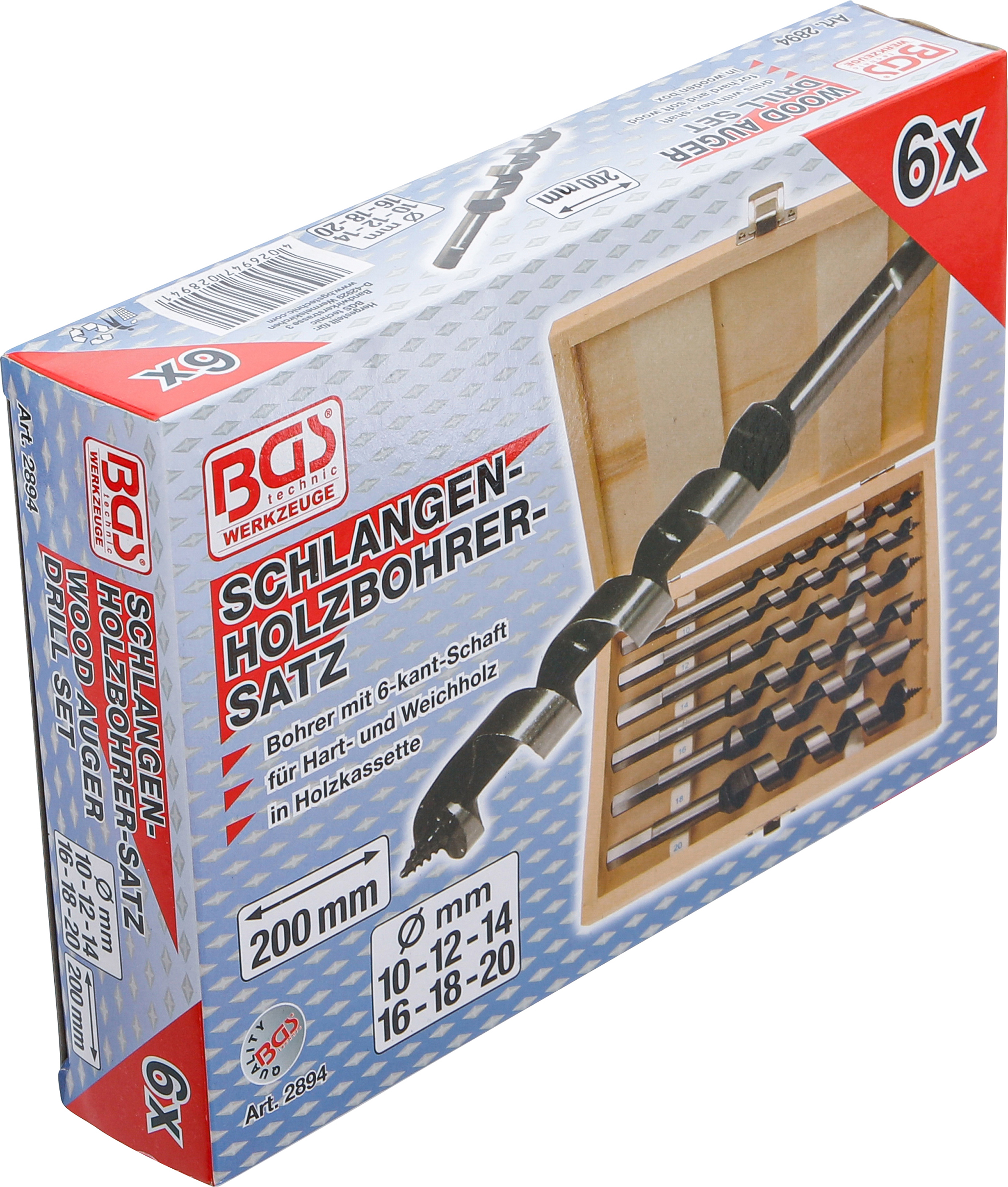 BGS Schlangenbohrer-Satz | 200 mm | 6-tlg.