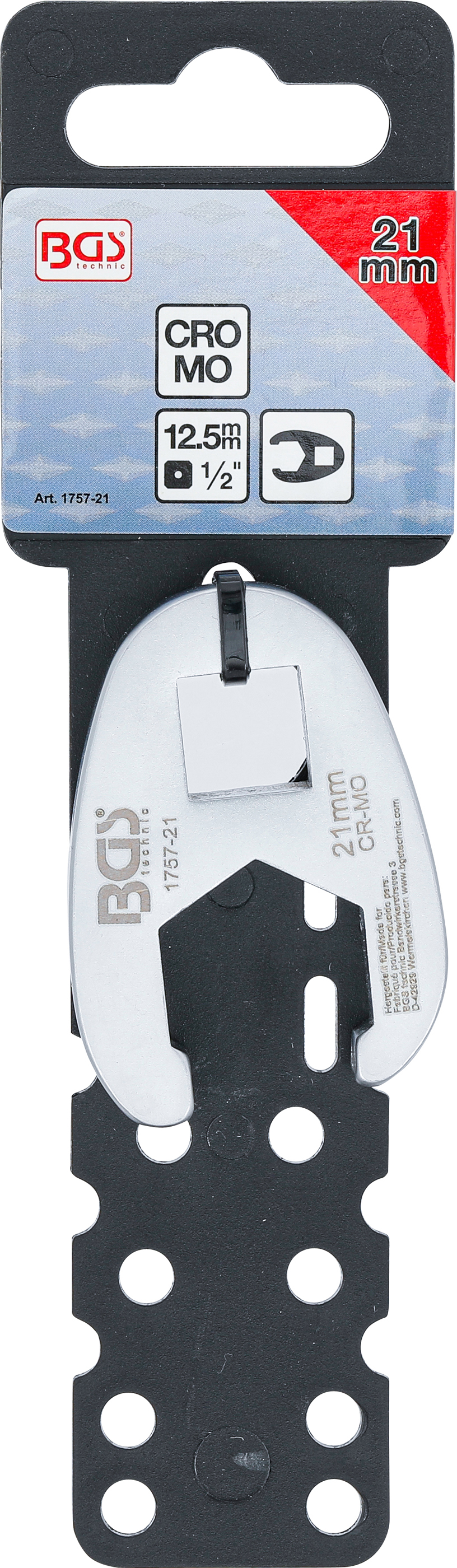 BGS Hahnenfußschlüssel | Antrieb Innenvierkant 12,5 mm (1/2") | SW 21 mm