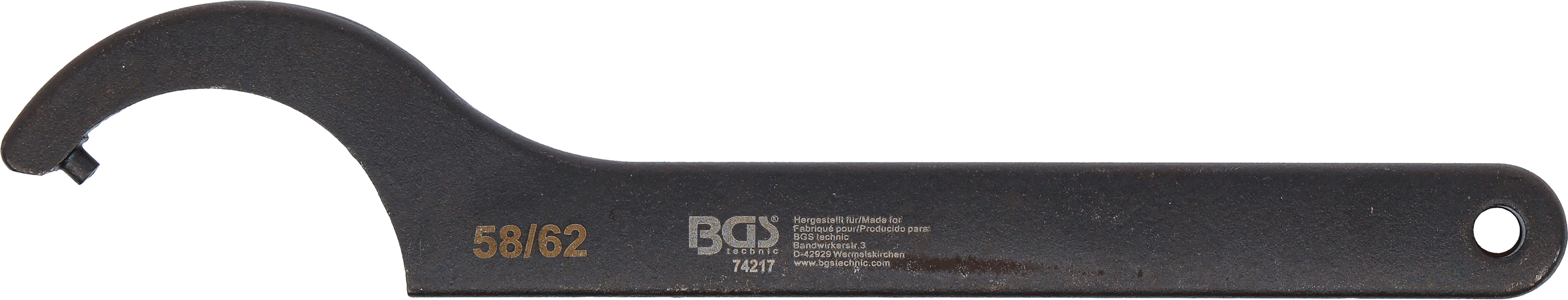 BGS Hakenschlüssel mit Zapfen | 58 - 62 mm