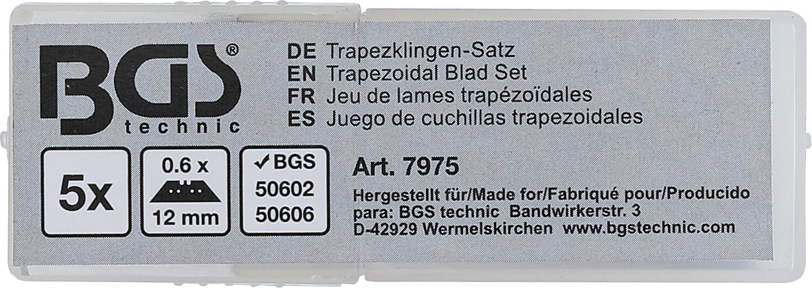 BGS Trapezklingen-Satz | 0,6 x 12 mm | 5-tlg.