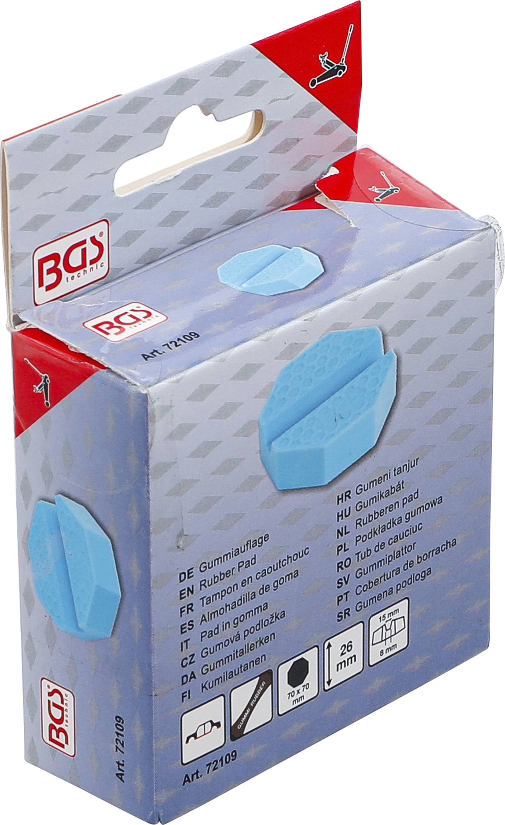 BGS Gummiauflage | für Wagenheber | 70 x 70 x 26 mm