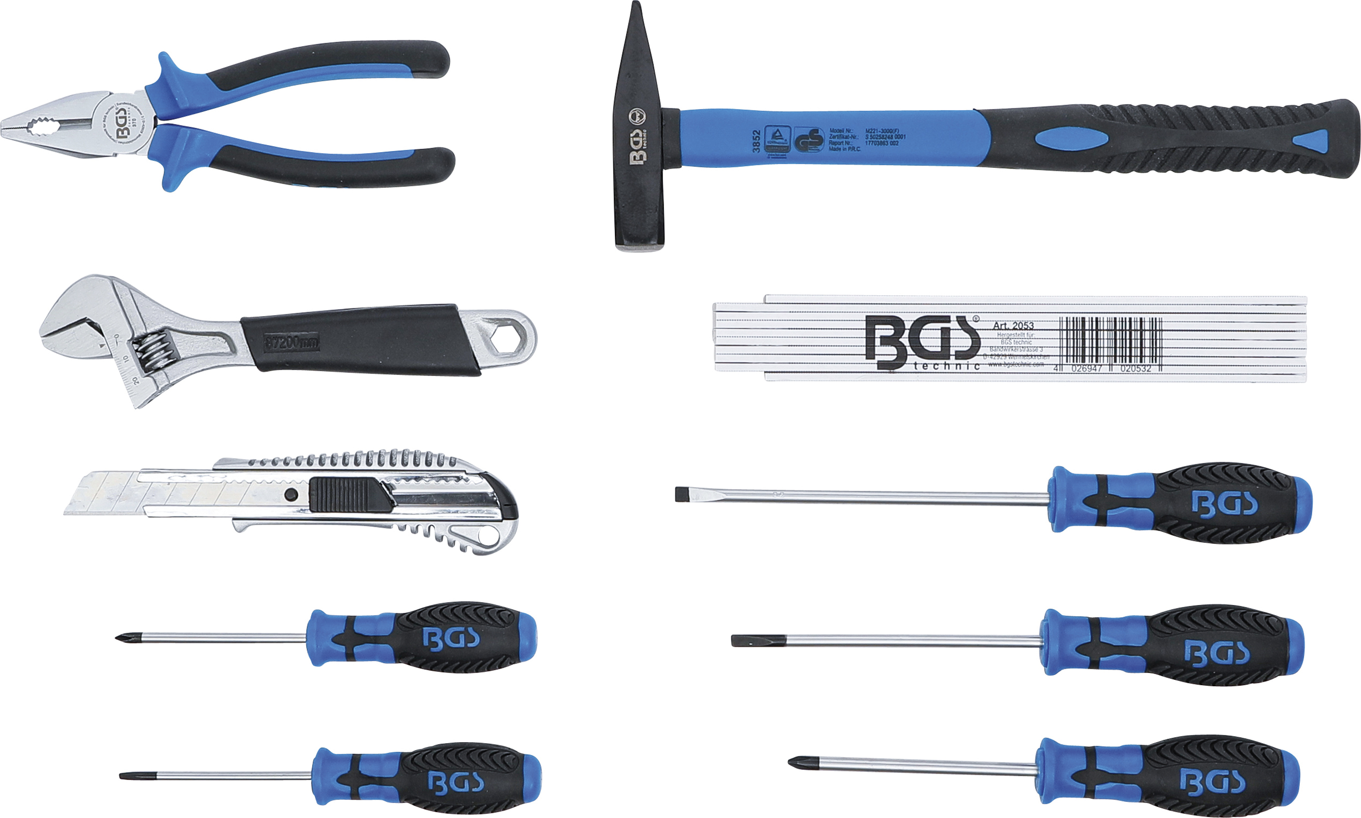 BGS Werkzeug-Tragekasten | Kunststoff | inkl. Werkzeug-Sortiment | 11-tlg.