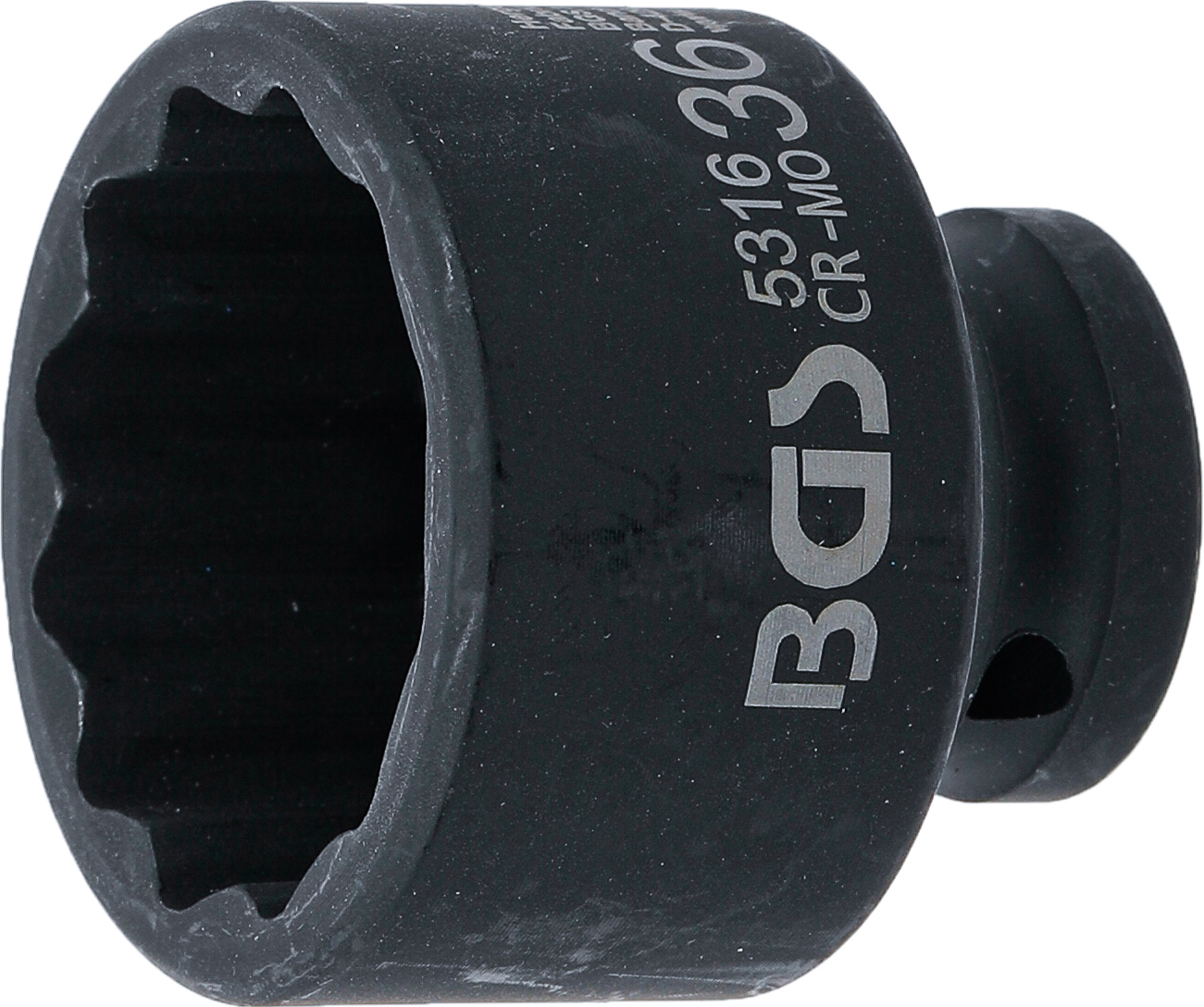 BGS Kraft-Steckschlüssel-Einsatz Zwölfkant | Antrieb Innenvierkant 12,5 mm (1/2") | SW 36 mm