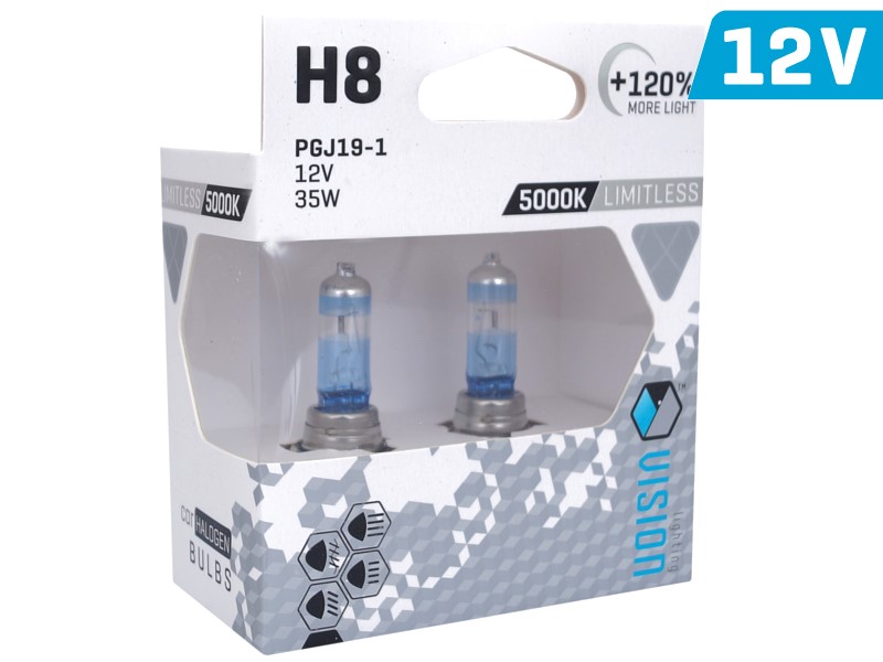 Vision H8 Glühbirne Limitless White +120% Licht 12V 35W PGJ19-1 Autolampe 2er