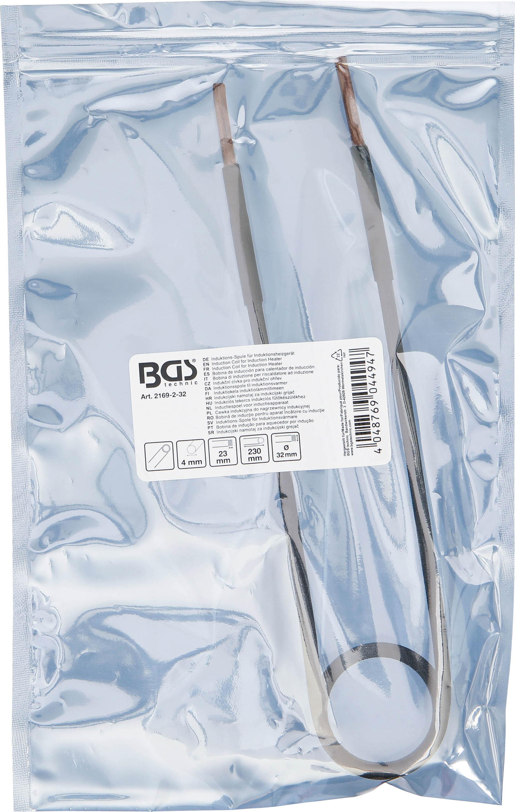 BGS Induktions-Spule für Induktionsheizgerät | 32 mm | gerade Bauform | für Art. 2169, 3390, 3391