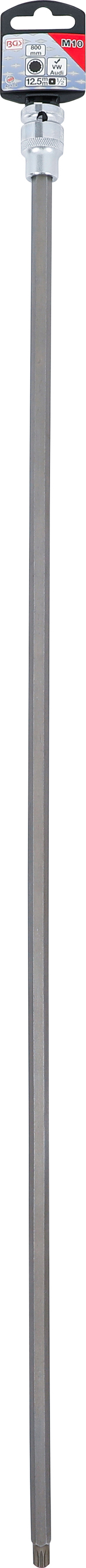 BGS Bit-Einsatz | Länge 800 mm | Antrieb Innenvierkant 12,5 mm (1/2") | Innenvielzahn (für XZN) M10 | für VAG