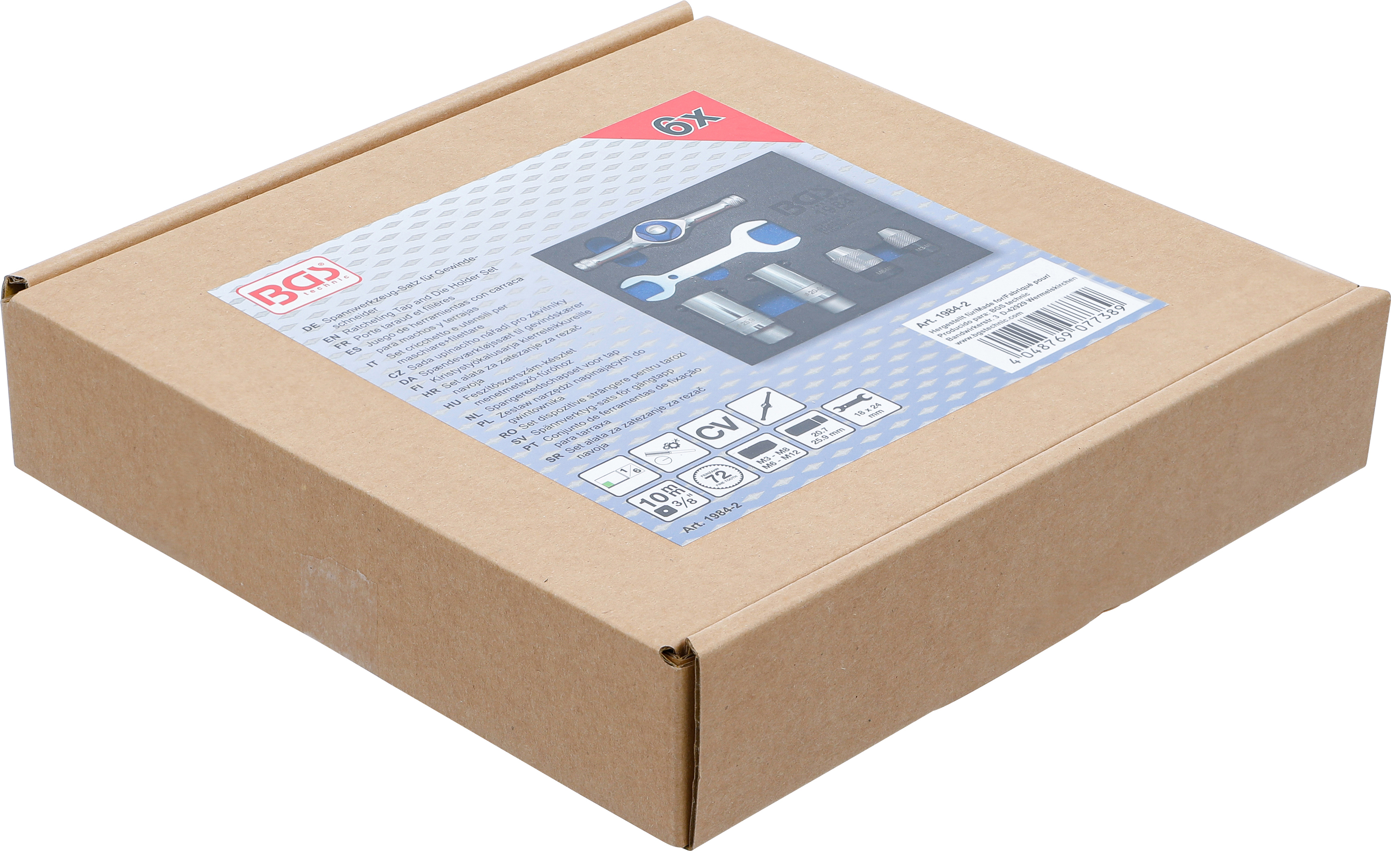 BGS Werkstattwageneinlage 1/6: Spannwerkzeug-Satz für Gewindeschneider | 6-tlg.