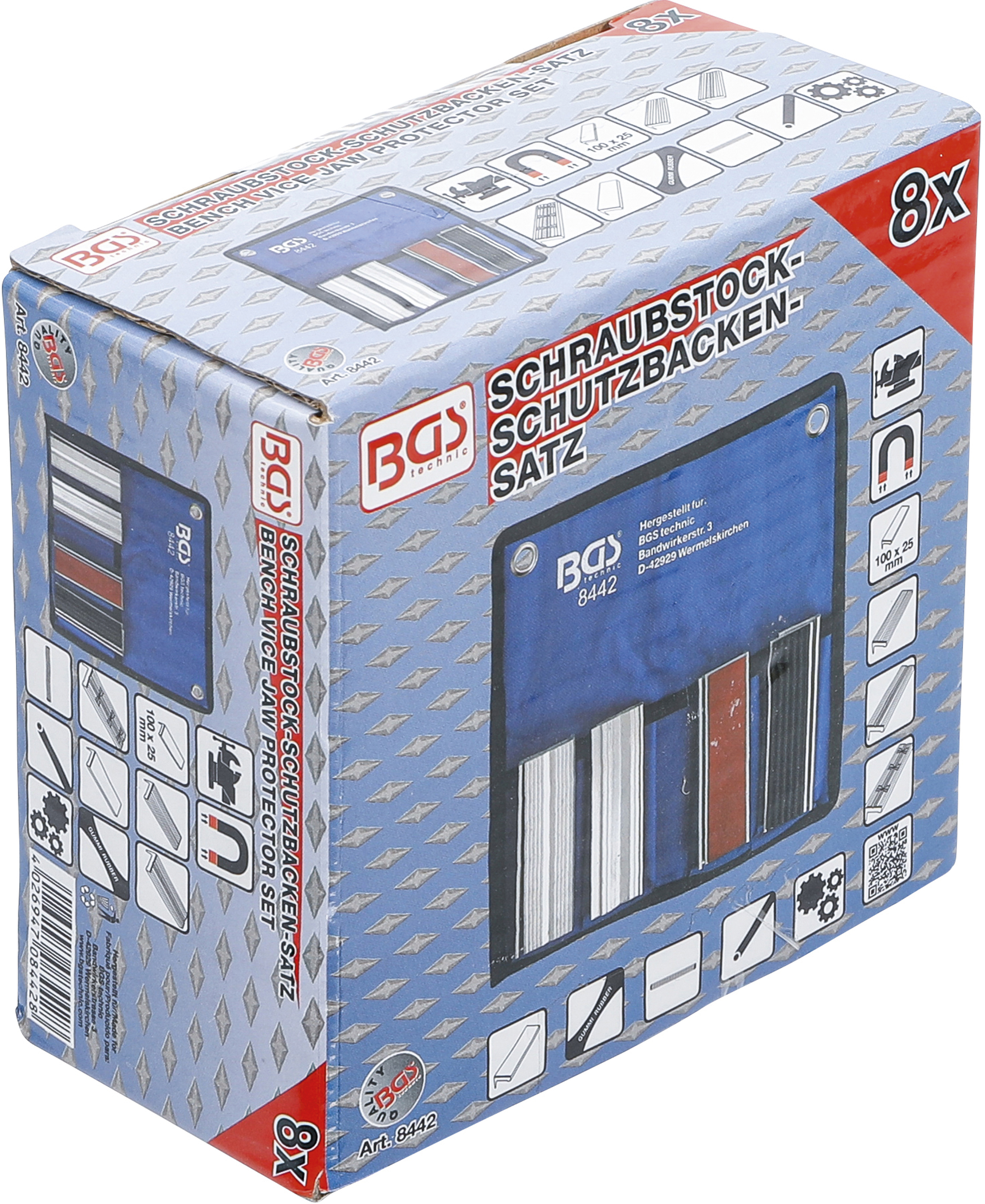 BGS Schraubstock-Schutzbacken-Satz | Aluminium | 100 mm | 8-tlg.