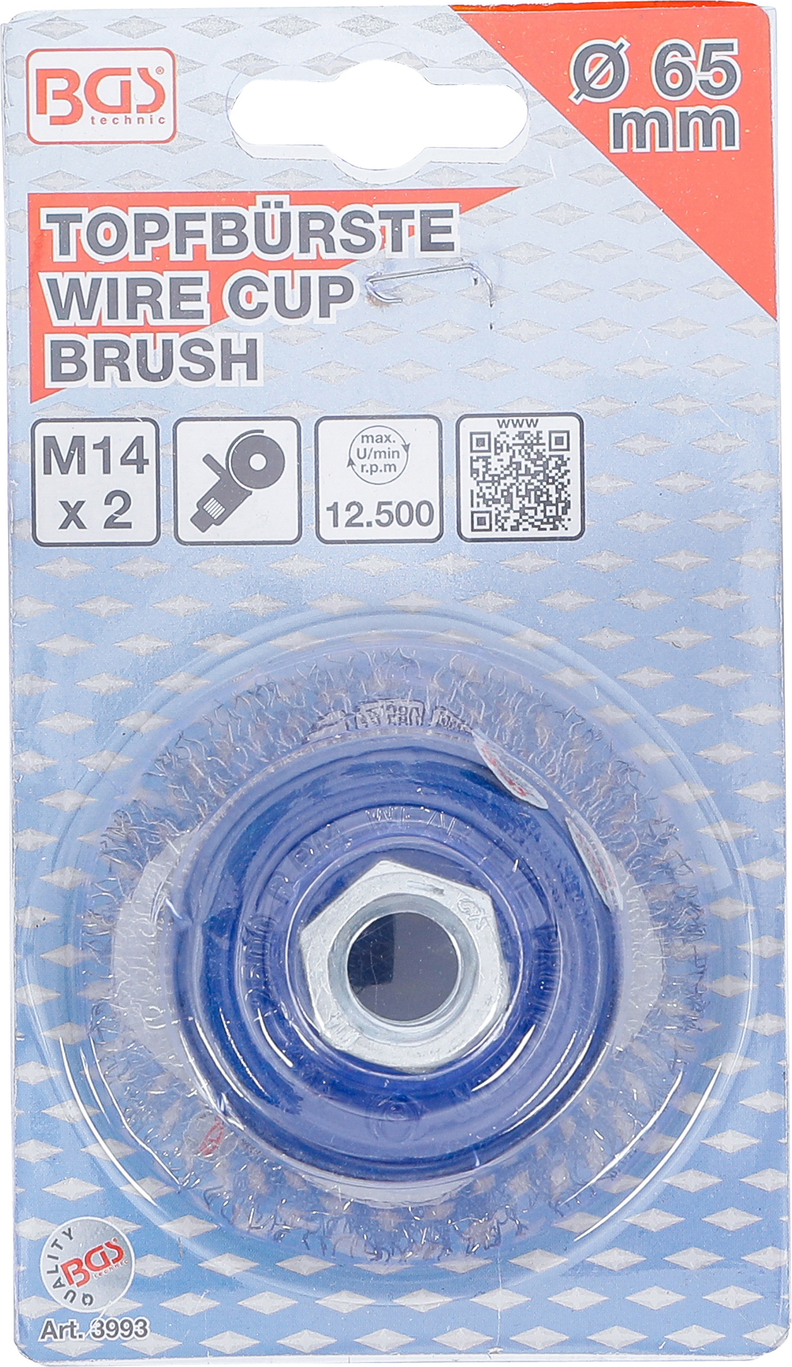 BGS Topfbürste | Aufnahme M14 x 2,0 | Ø 65 x 50 mm