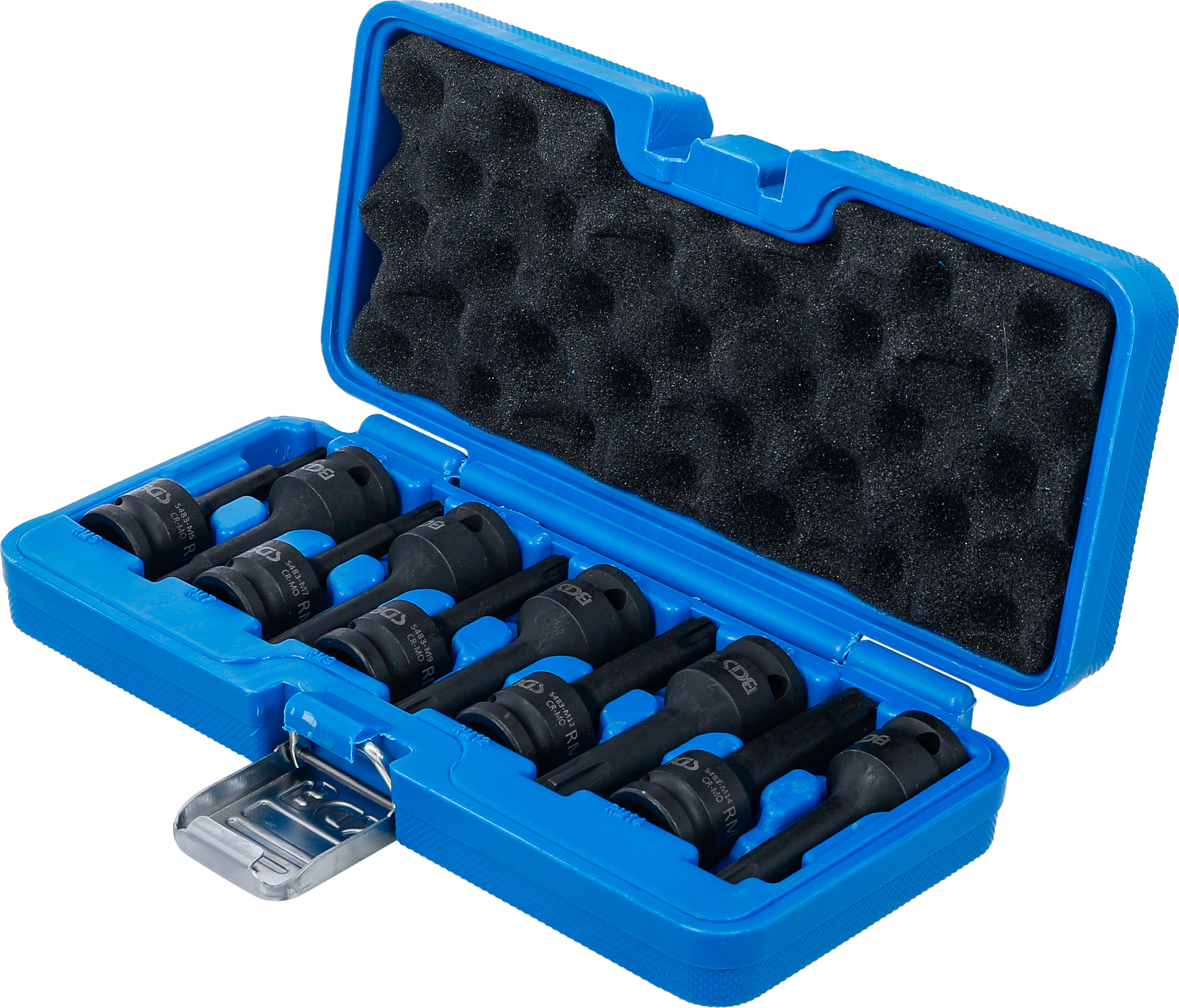 BGS Kraft-Bit-Einsatz-Satz | Antrieb Innenvierkant 12,5 mm (1/2") | Keil-Profil (für Ribe) M5 - M14 | 9-tlg.