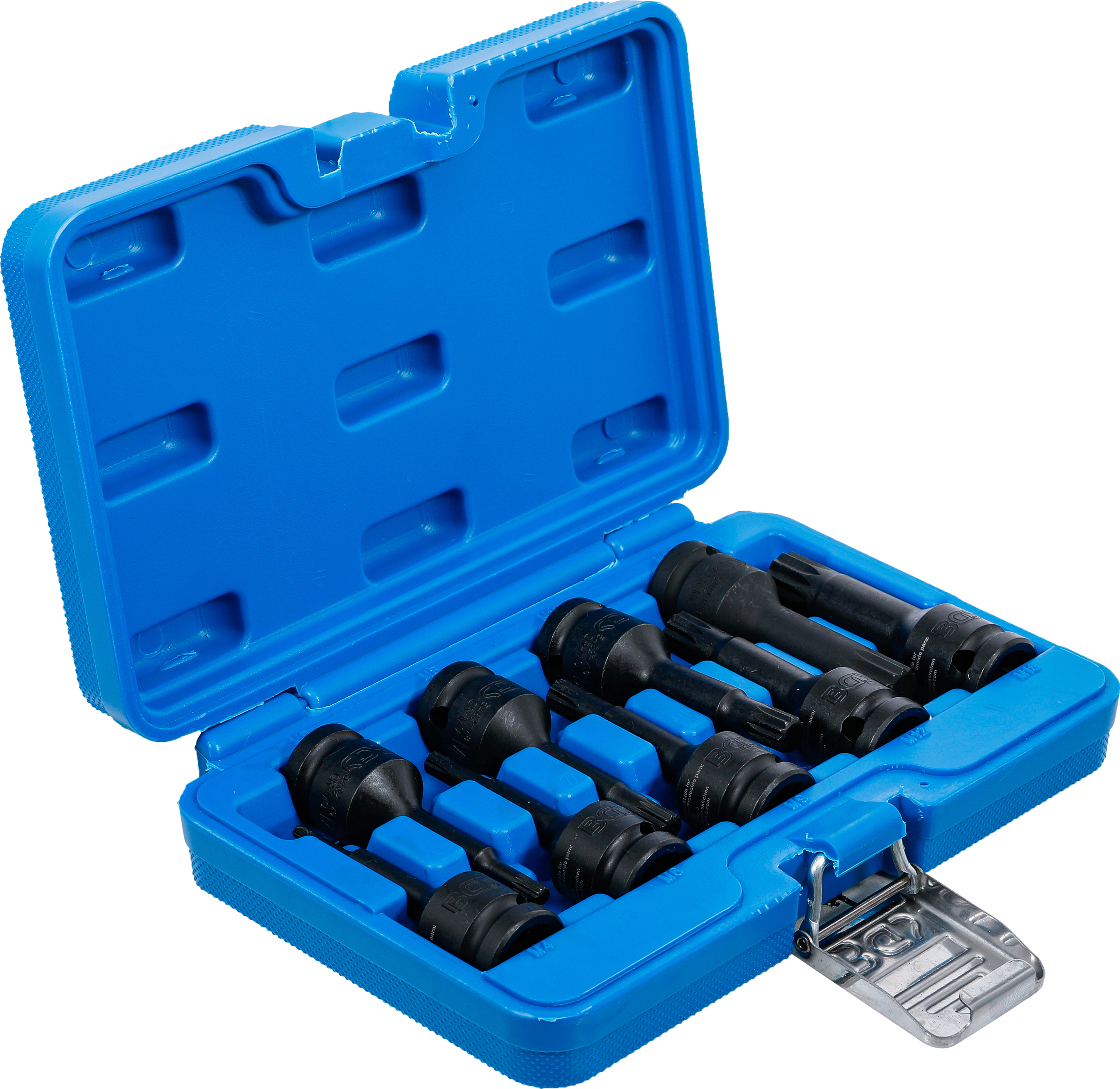 BGS Kraft-Bit-Einsatz-Satz | Antrieb Innenvierkant 12,5 mm (1/2") | Innenvielzahn (für XZN) M4 - M16 | 9-tlg.