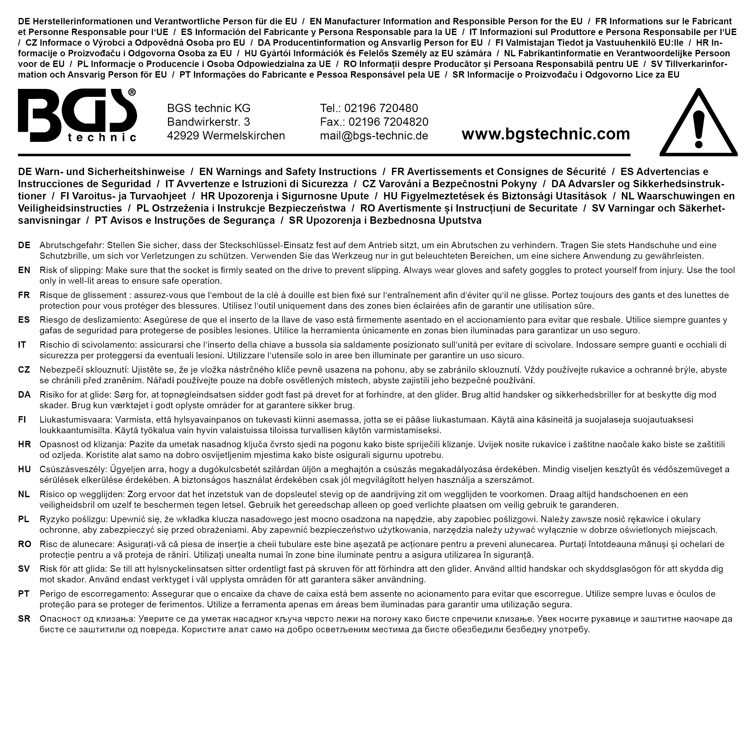 BGS Steckschlüssel-Einsatz Sechskant | Antrieb Innenvierkant 10 mm (3/8") | SW 13 mm