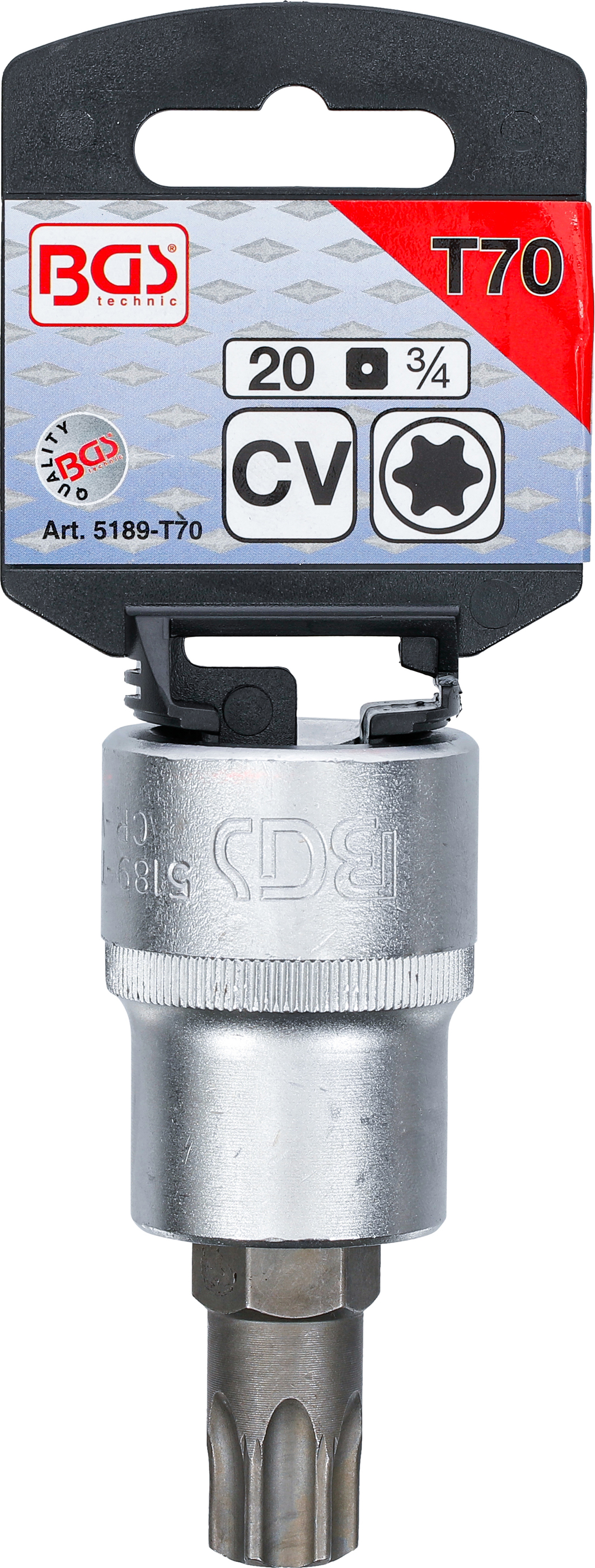 BGS Bit-Einsatz | Antrieb Innenvierkant 20 mm (3/4") | T-Profil (für Torx) T70