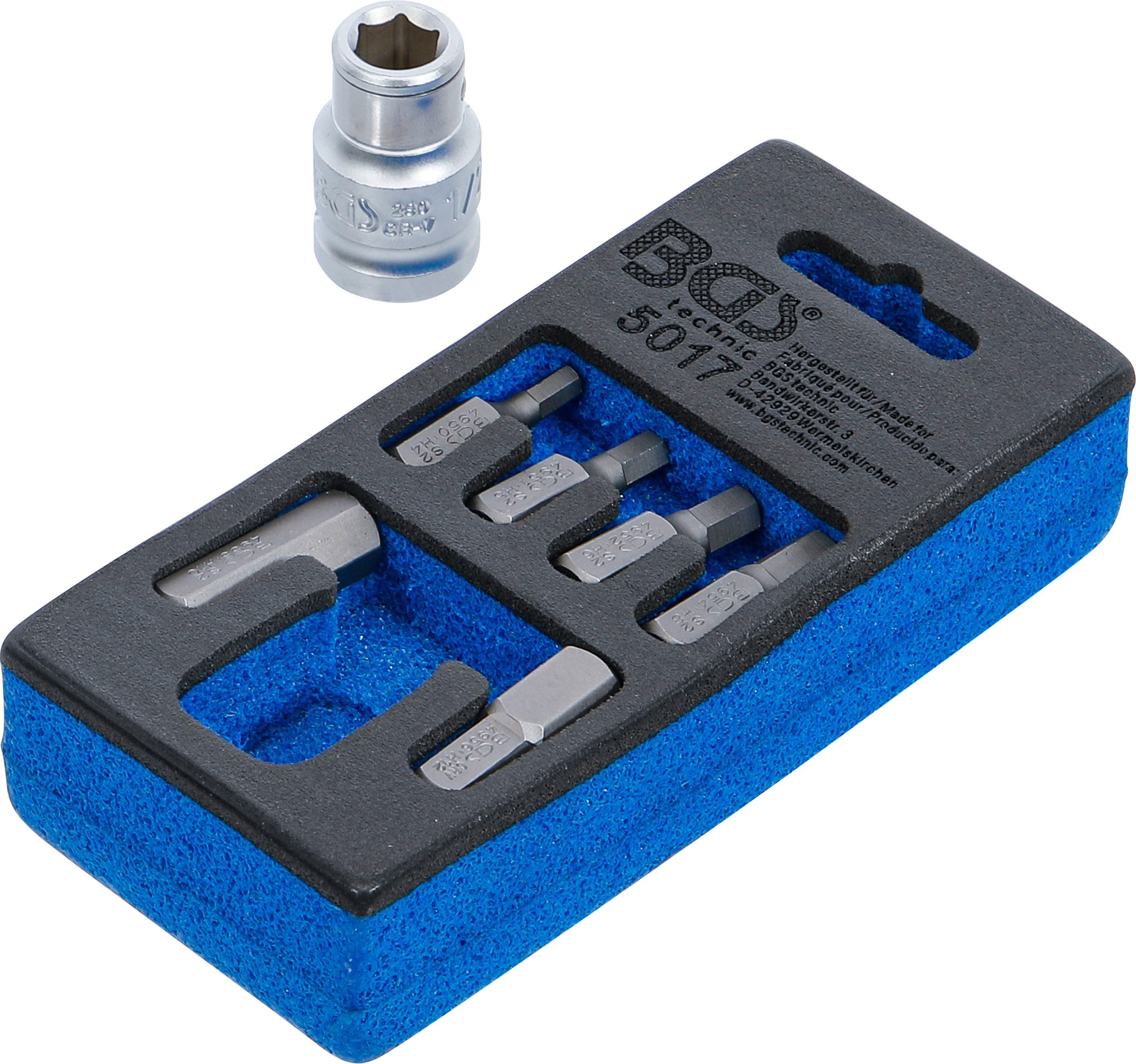 BGS Schraubendreher-Bit-Satz | Antrieb Außensechskant 10 mm (3/8") | Innensechskant | 7-tlg.