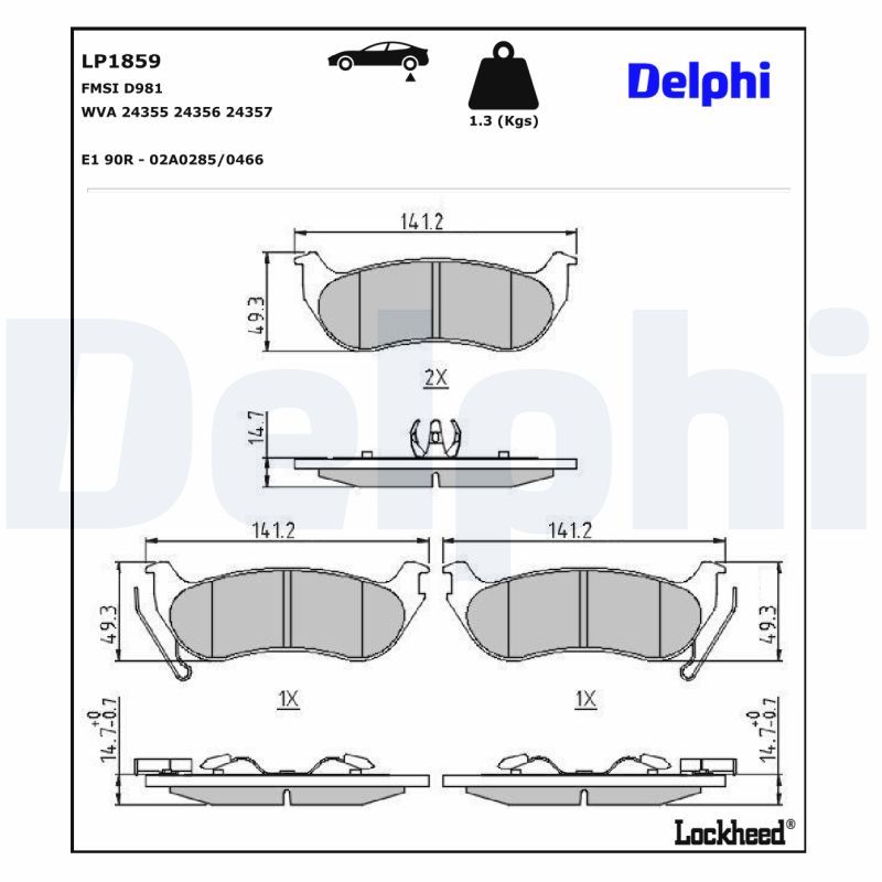 Bremsbelagsatz, Scheibenbremse