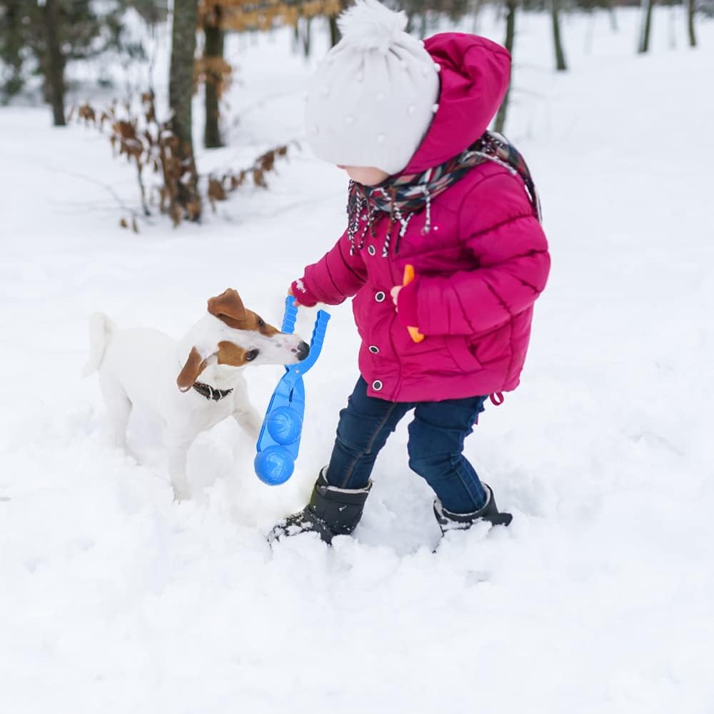 RoxNvm Schneeball Maker Set, 3 PCS Großer Schneeballzange, Schneeballmacher mit Rutschfesten Griff, Verschiedene Muster Winter Schnee Scoop Clip, Spielen Schnee Spielzeug für Kinder, Zufällige Farbe