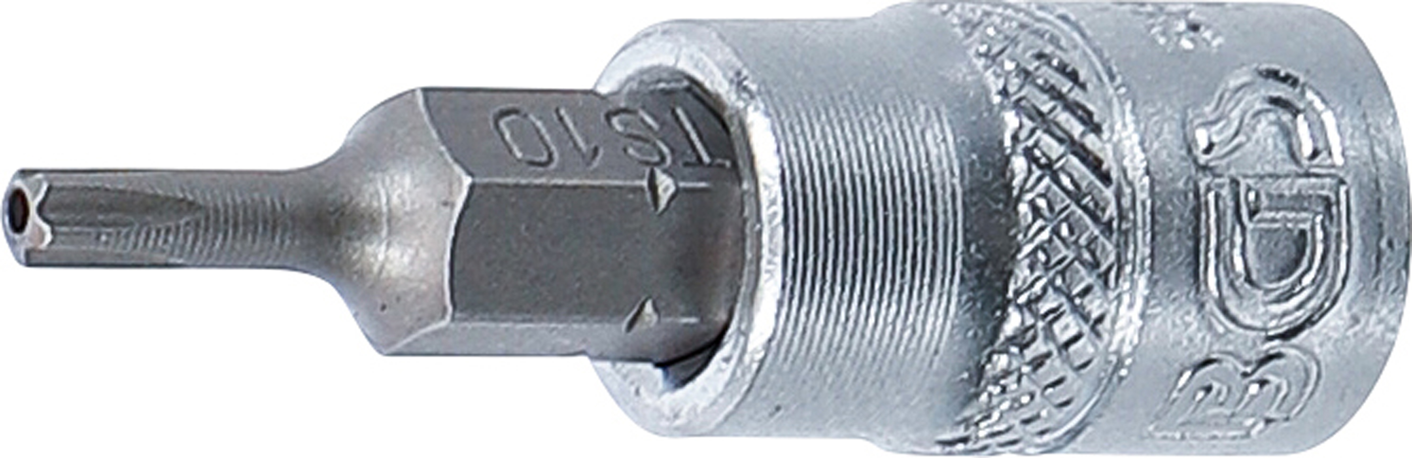 BGS Bit-Einsatz | Antrieb Innenvierkant 6,3 mm (1/4") | TS-Profil (für Torx Plus) mit Bohrung TS10