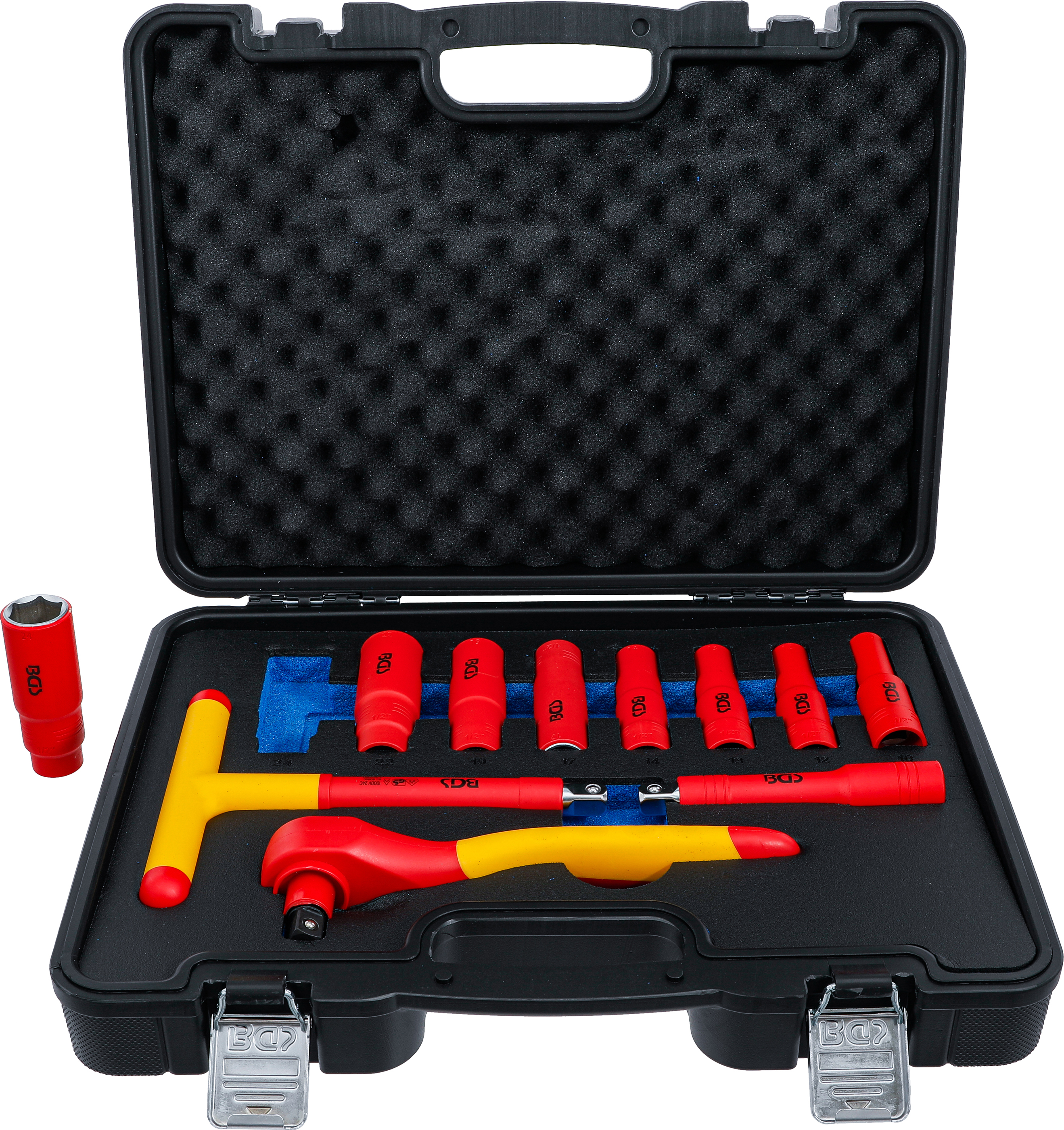BGS VDE-Steckschlüssel-Satz | Antrieb 12,5 mm (1/2") | SW 10 - 24 mm | 11-tlg.