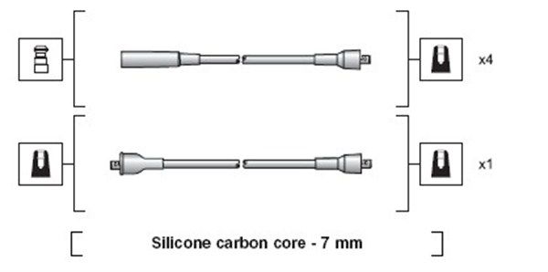 Zündleitungssatz “MAGNETI MARELLI 5 , 7 mm”