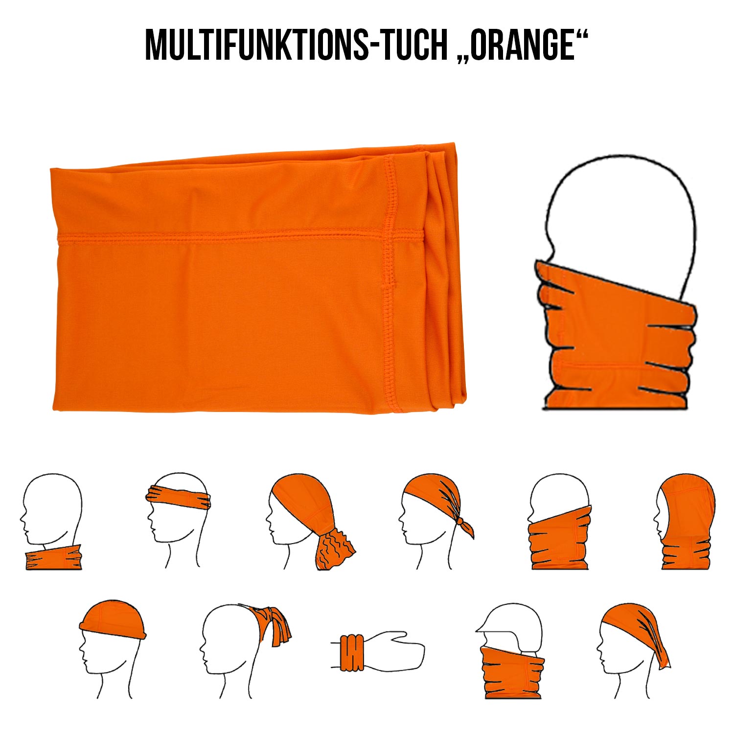Multifunktionstuch Mund Nasen Schutz Schlauch Maske Orange