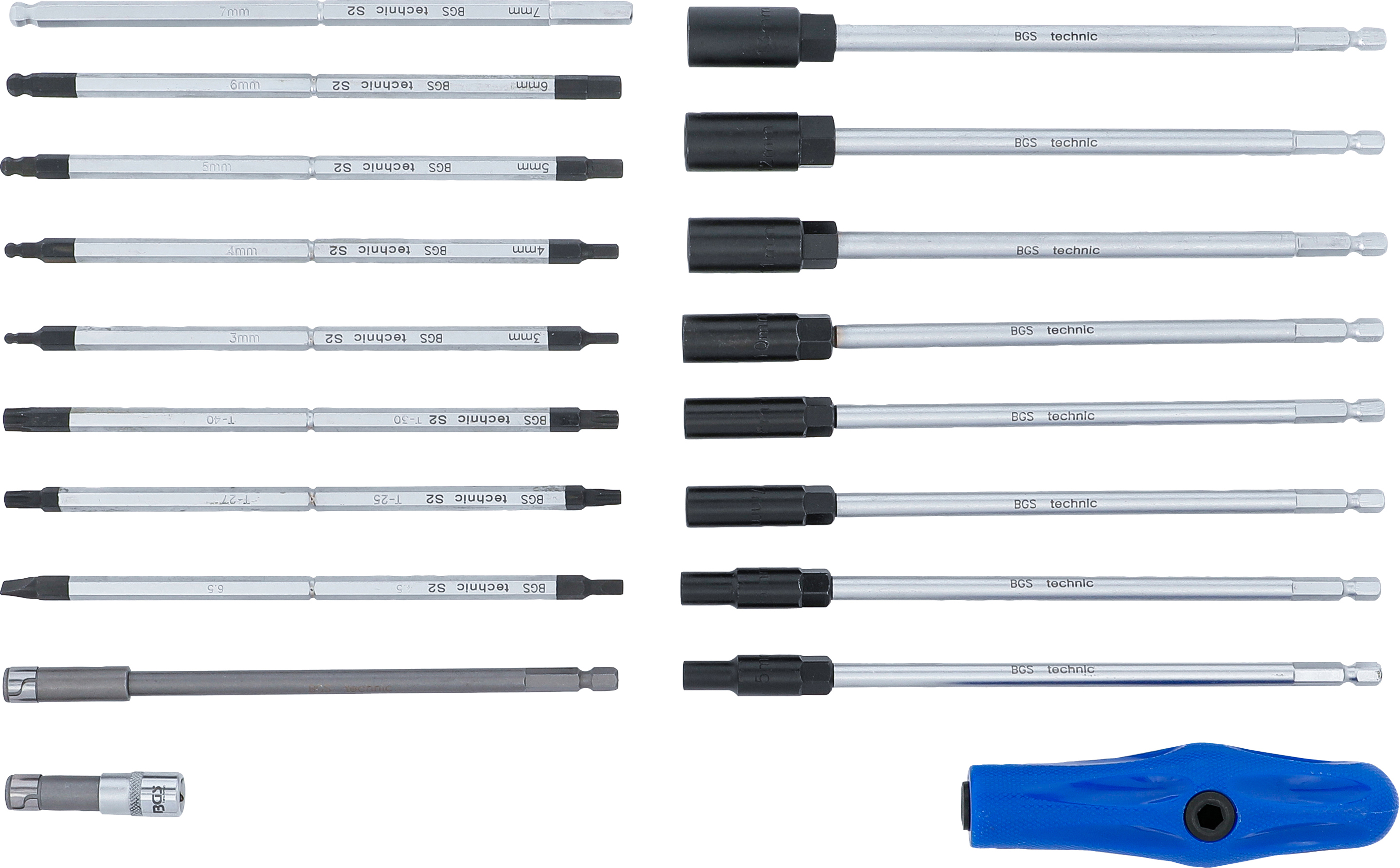 BGS T-Griff-Schraubendreher- und Steckschlüssel-Satz | 19-tlg.