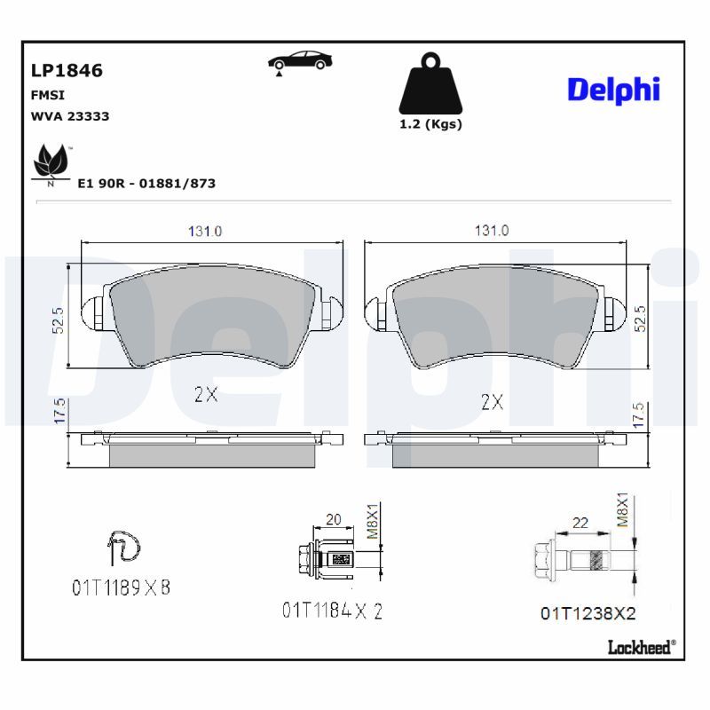Bremsbelagsatz, Scheibenbremse