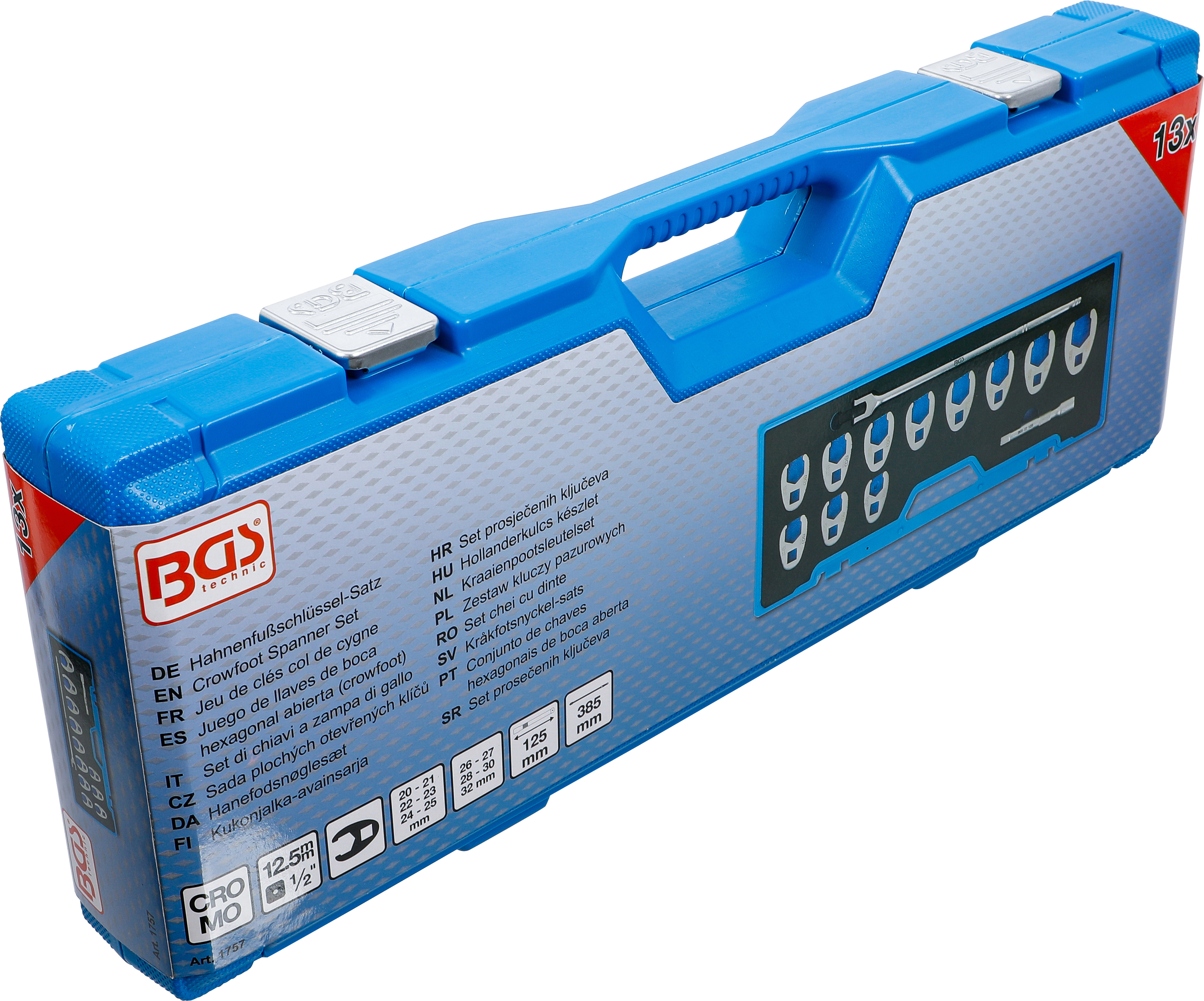 BGS Hahnenfußschlüssel-Satz | Antrieb Innenvierkant 12,5 mm (1/2") | SW 20 - 32 mm | 13-tlg.