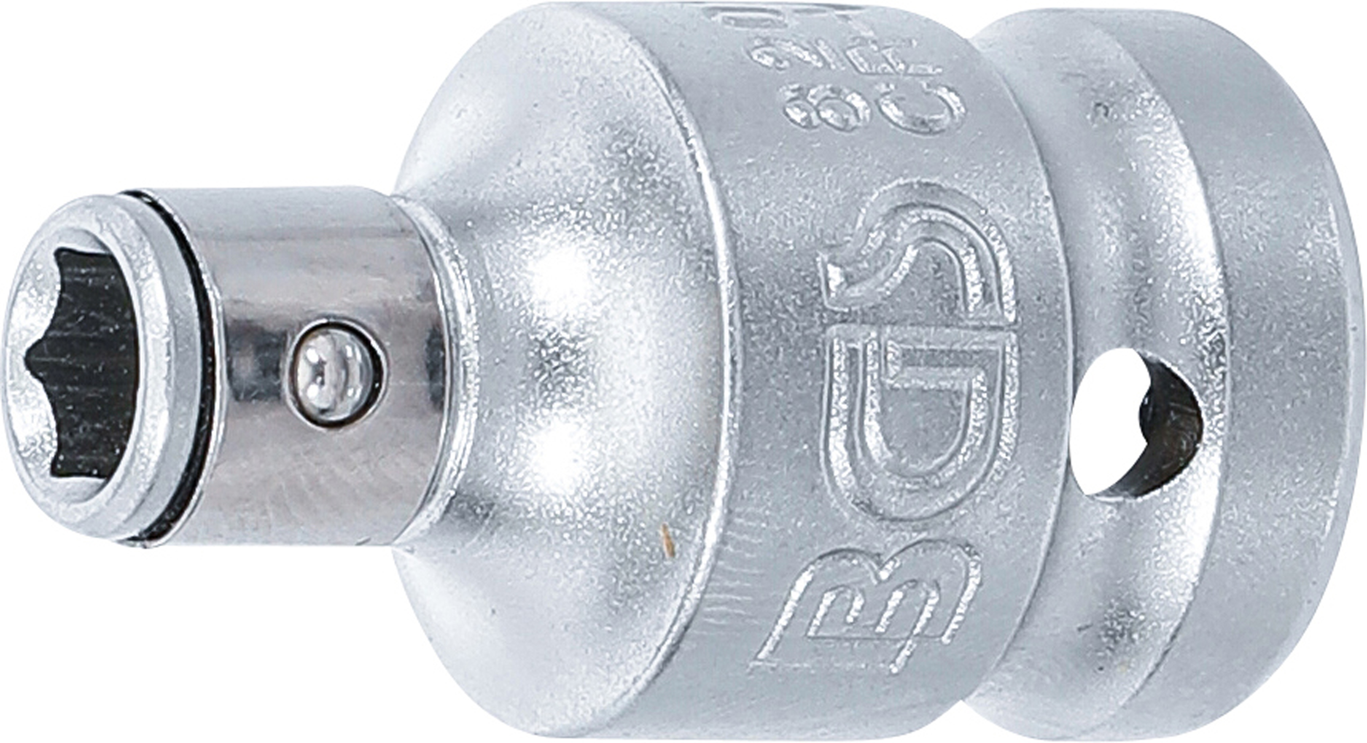 BGS Bit-Adapter mit Haltekugel | Innenvierkant 12,5 mm (1/2") | Innensechskant 6,3 mm (1/4")