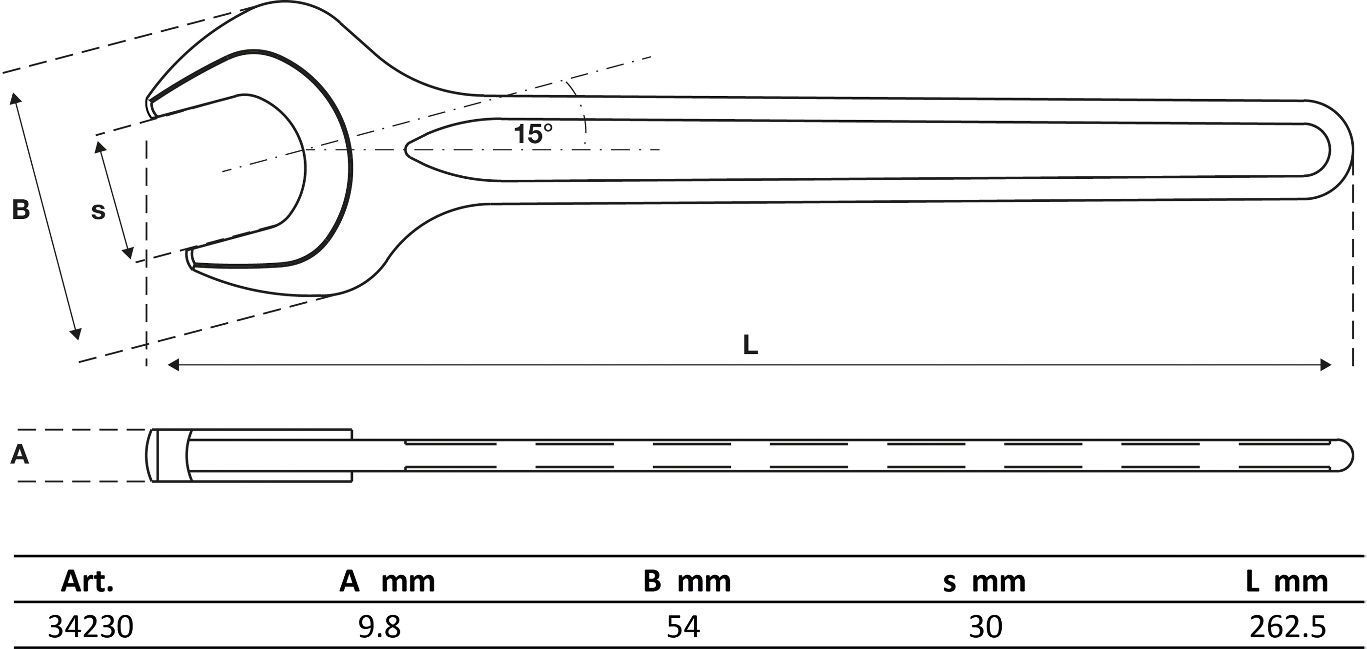 BGS Einmaulschlüssel | DIN 894 | SW 30 mm