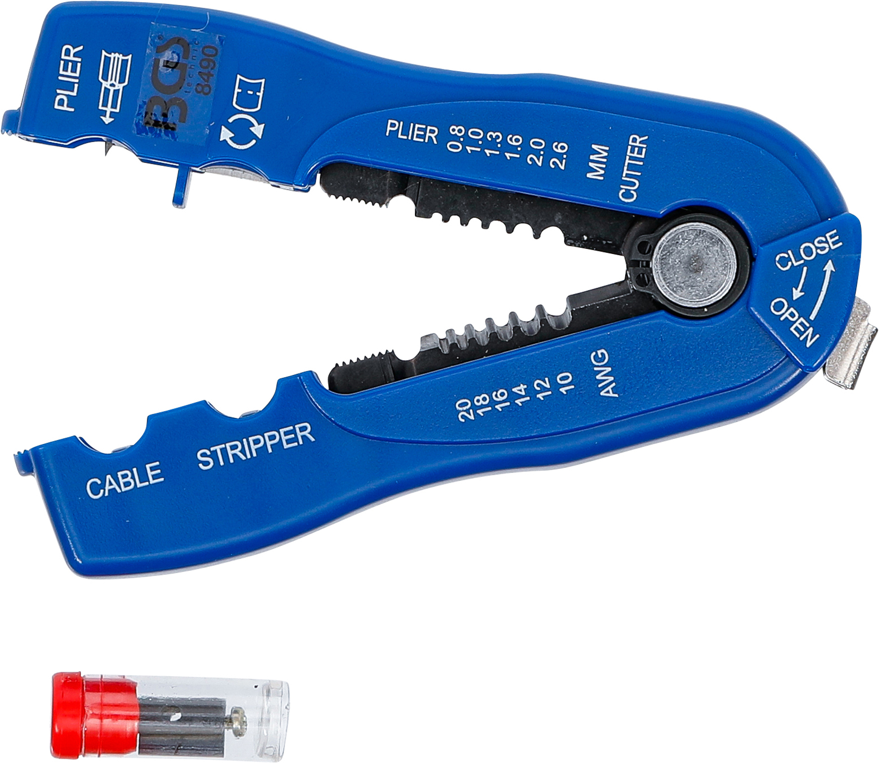BGS Draht-/Kabel-Abisolierer "2-IN-1" | 0,8 - 2,6 mm